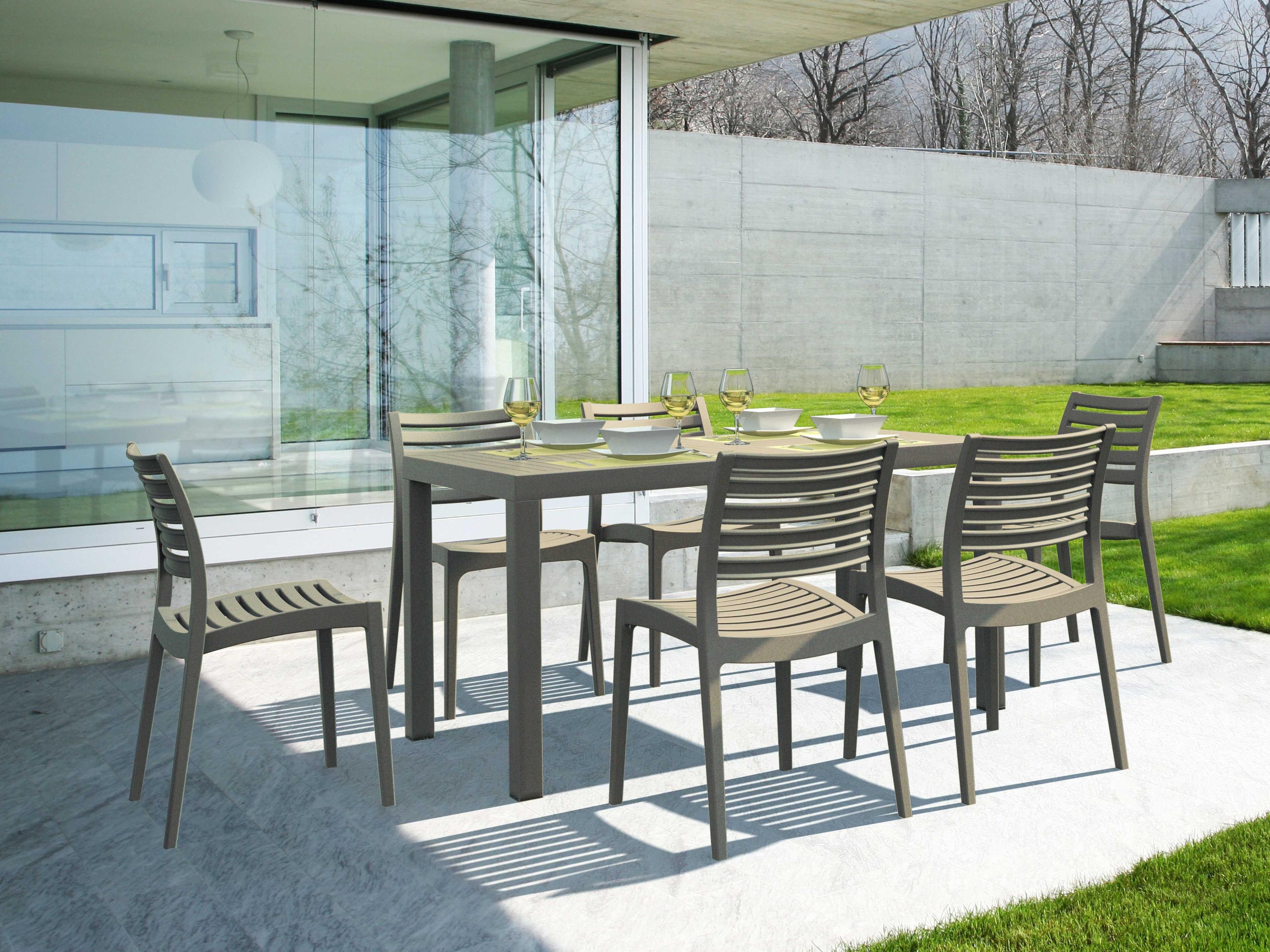 Compamia Ares Taupe Polypropylene Rectangular Dining Table