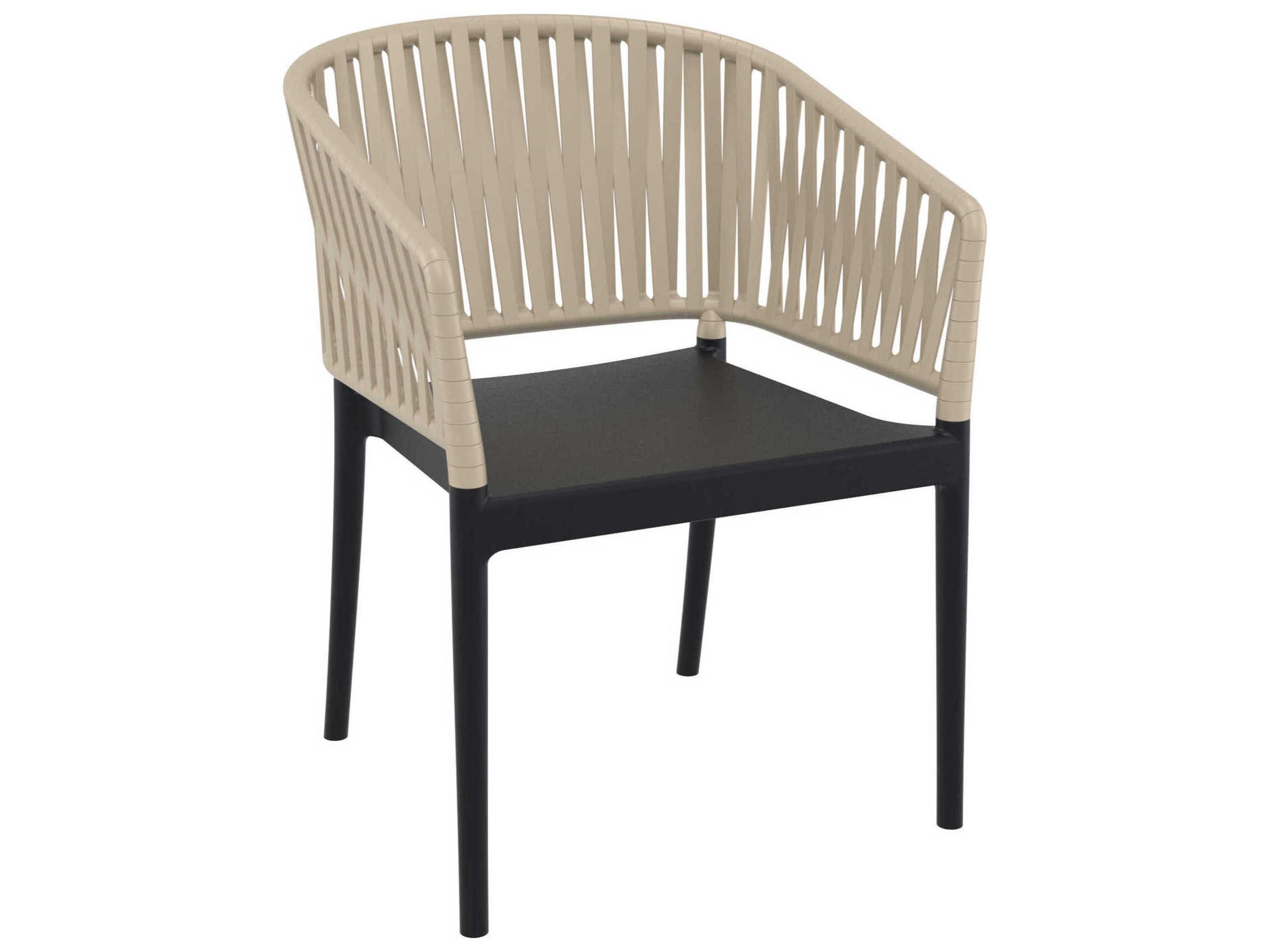 Portofino Black Taupe Resin Dining Chair