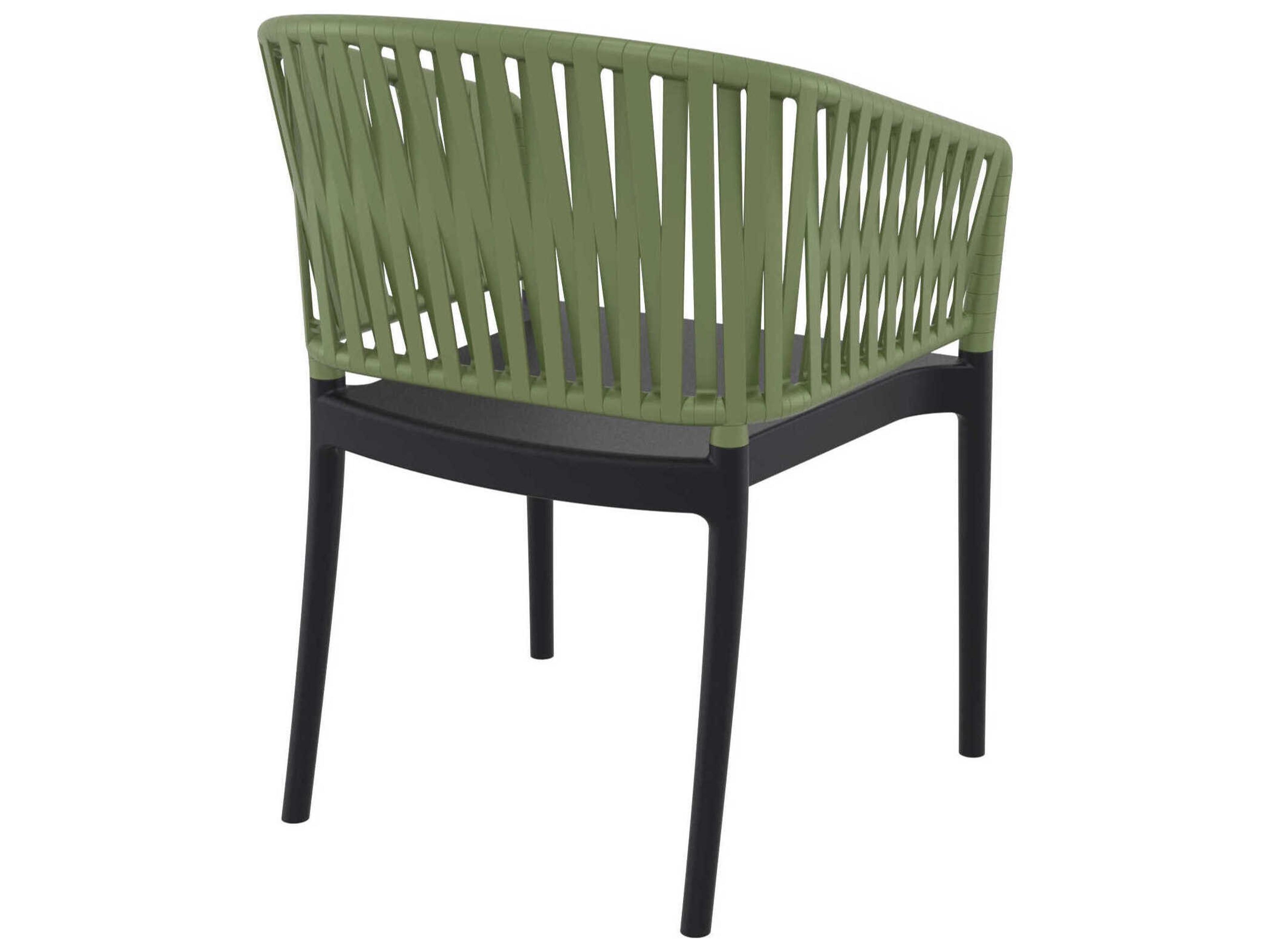 Compamia Portofino Black Olive Green Resin Dining Chair