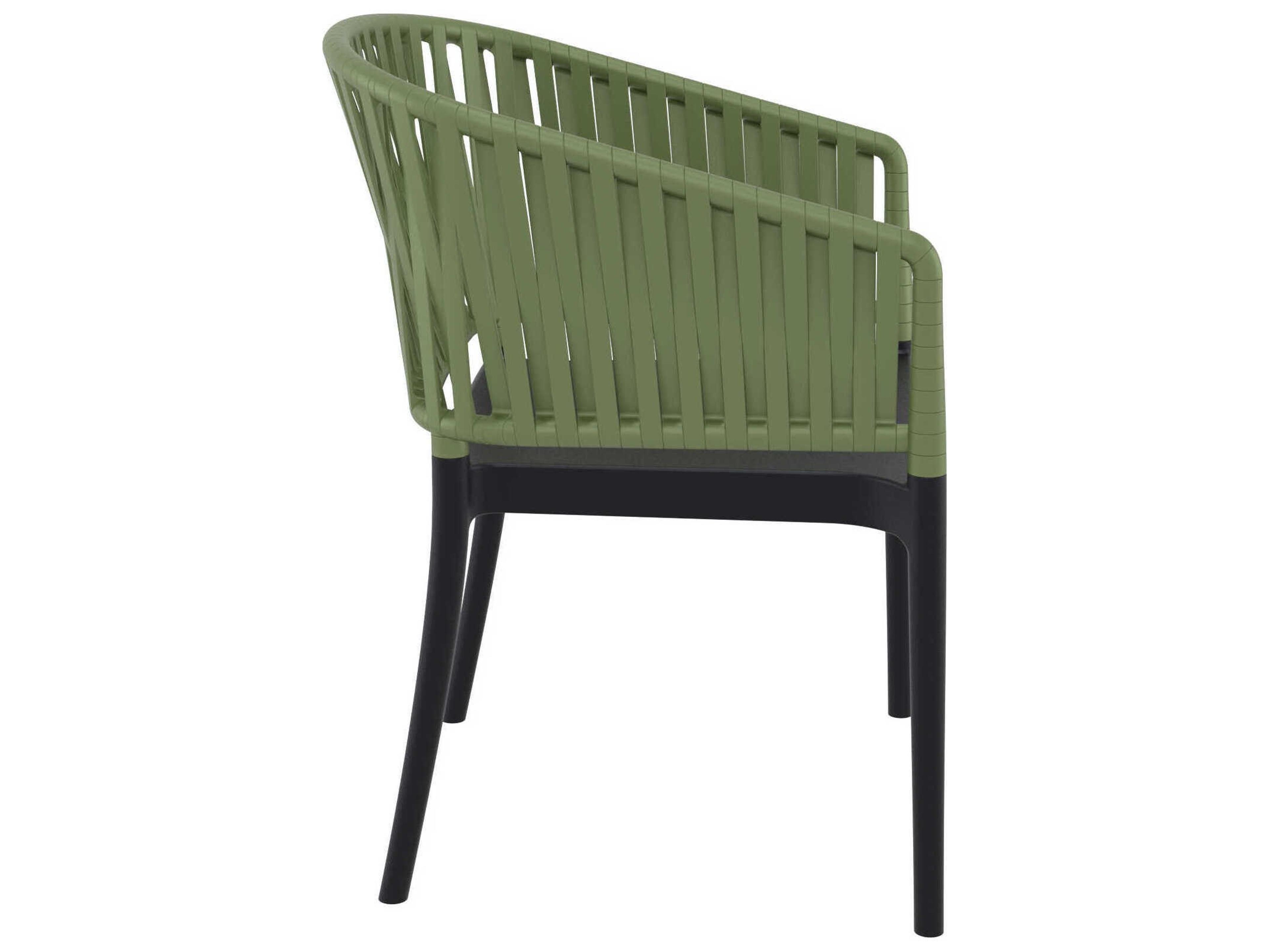 Compamia Portofino Black Olive Green Resin Dining Chair