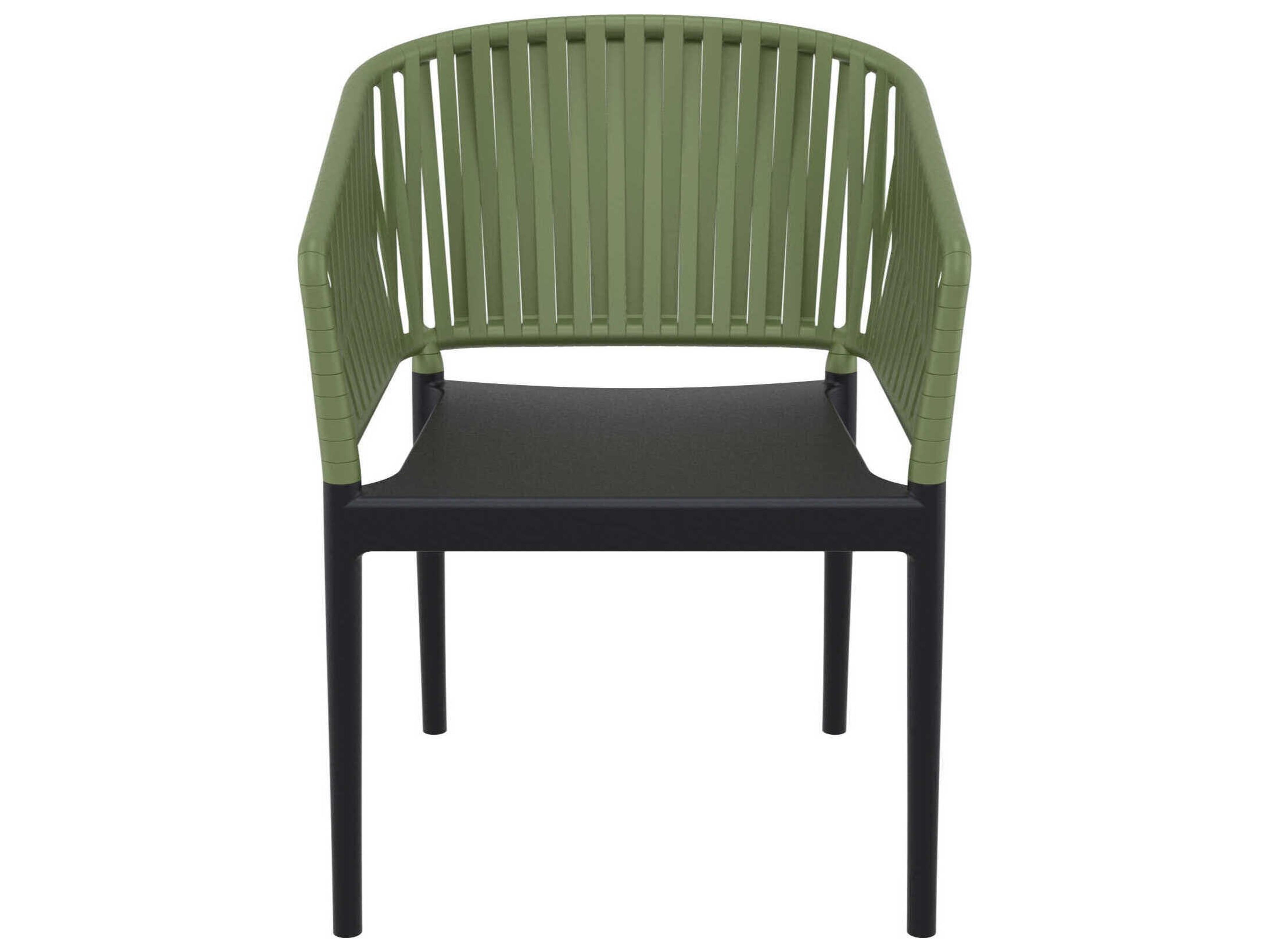 Compamia Portofino Black Olive Green Resin Dining Chair