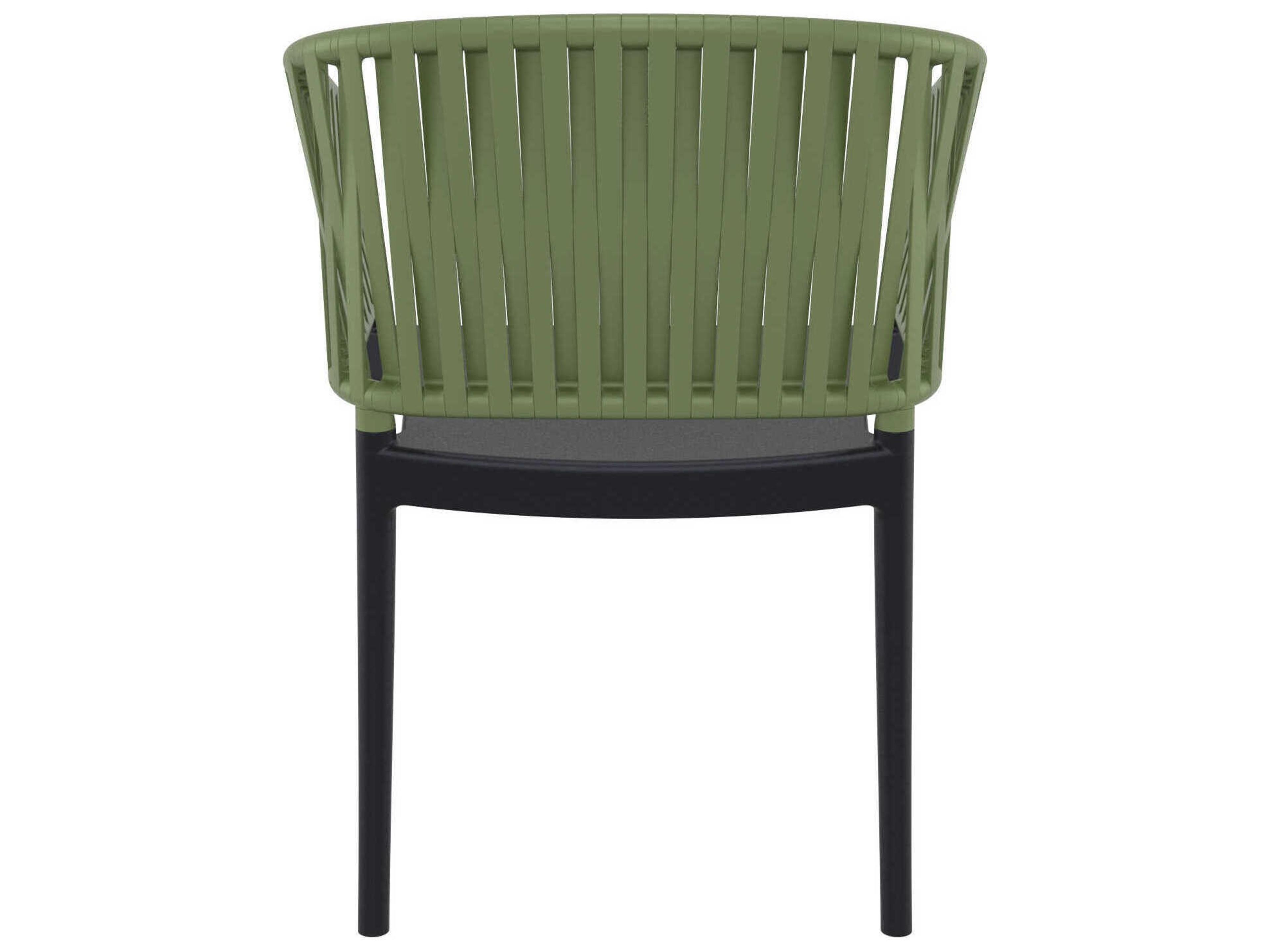 Compamia Portofino Black Olive Green Resin Dining Chair