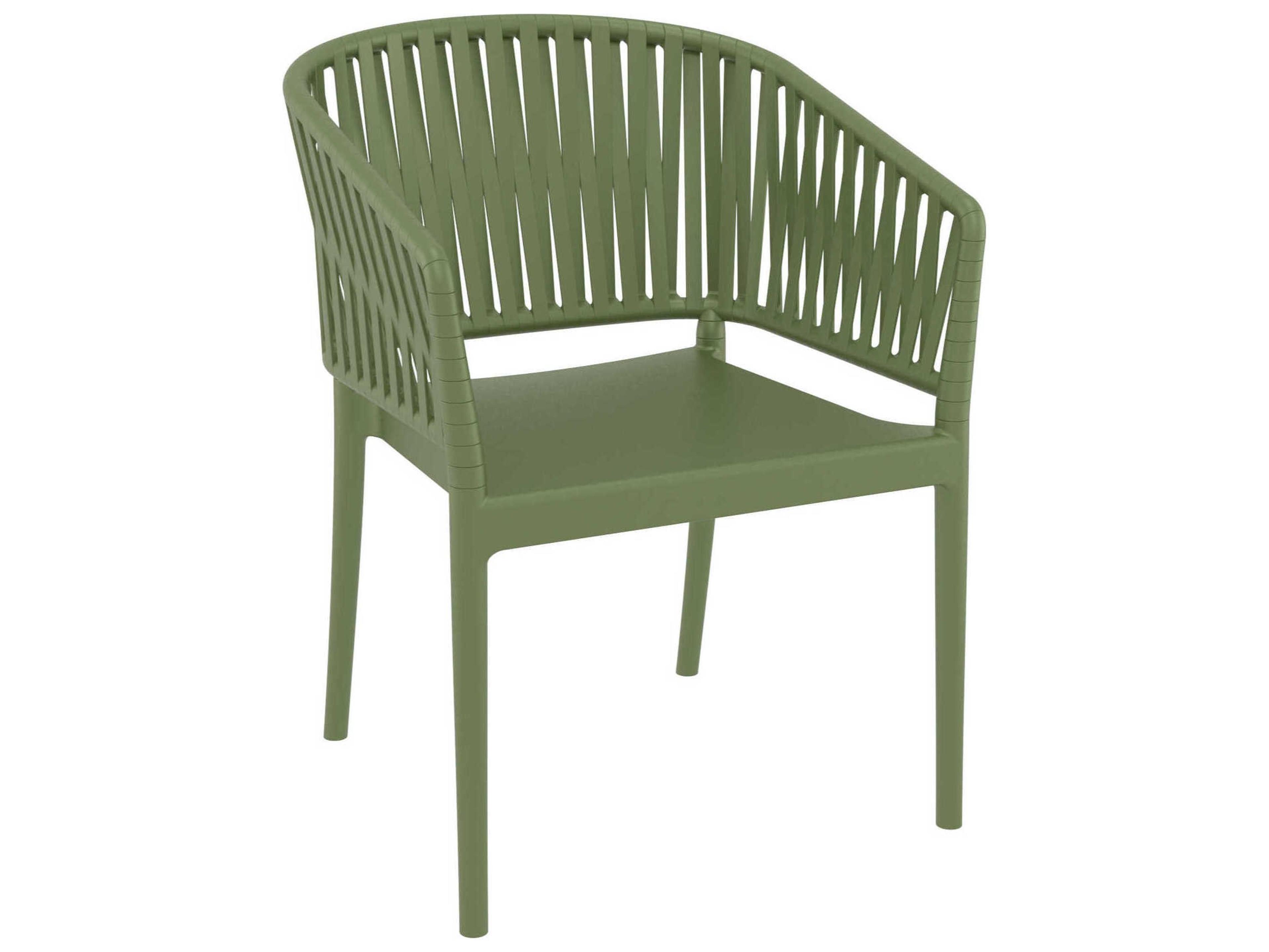 Portofino Olive Green Resin Dining Chair
