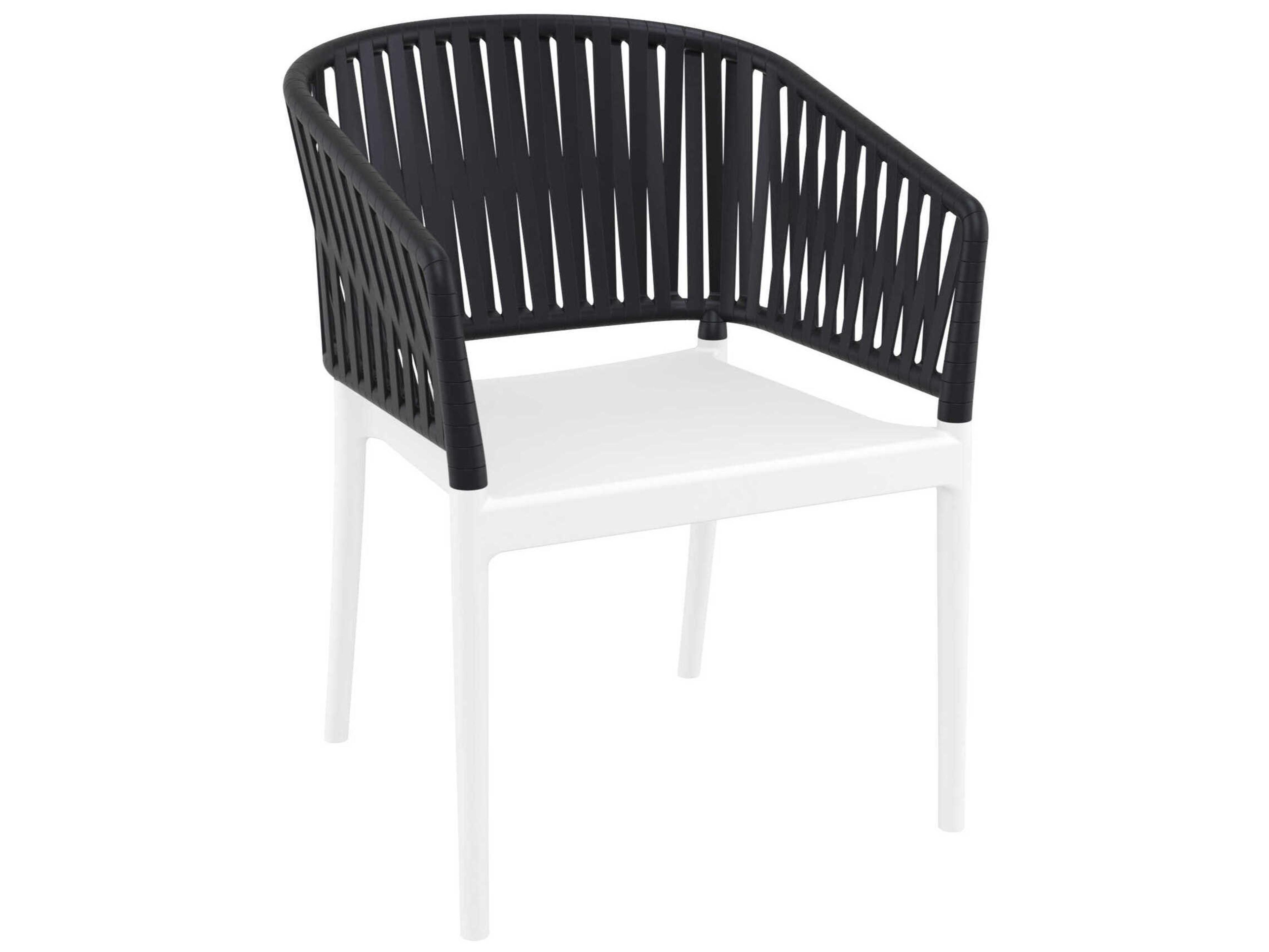 Portofino White Black Resin Dining Chair