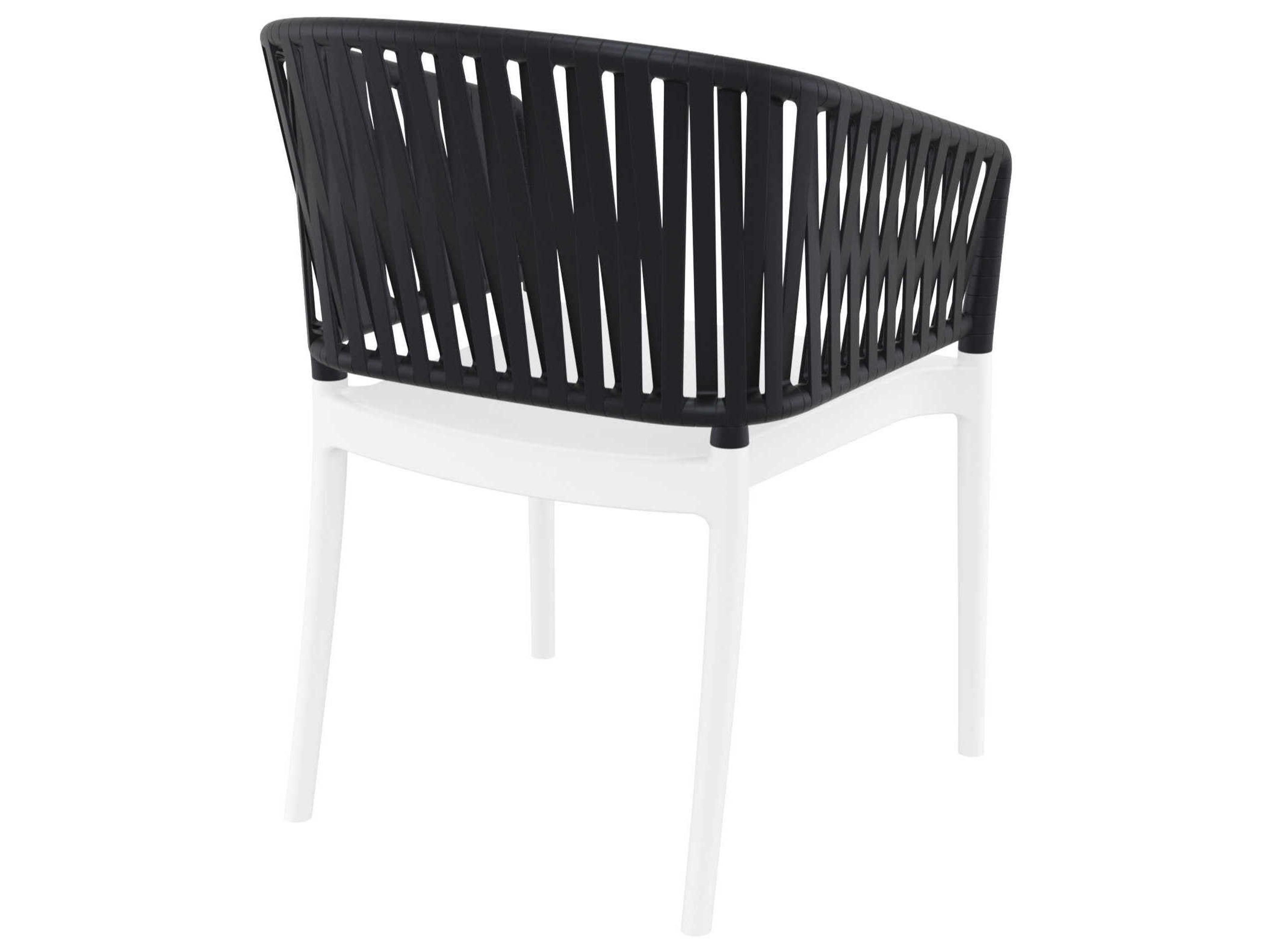 Compamia Portofino White Black Resin Dining Chair