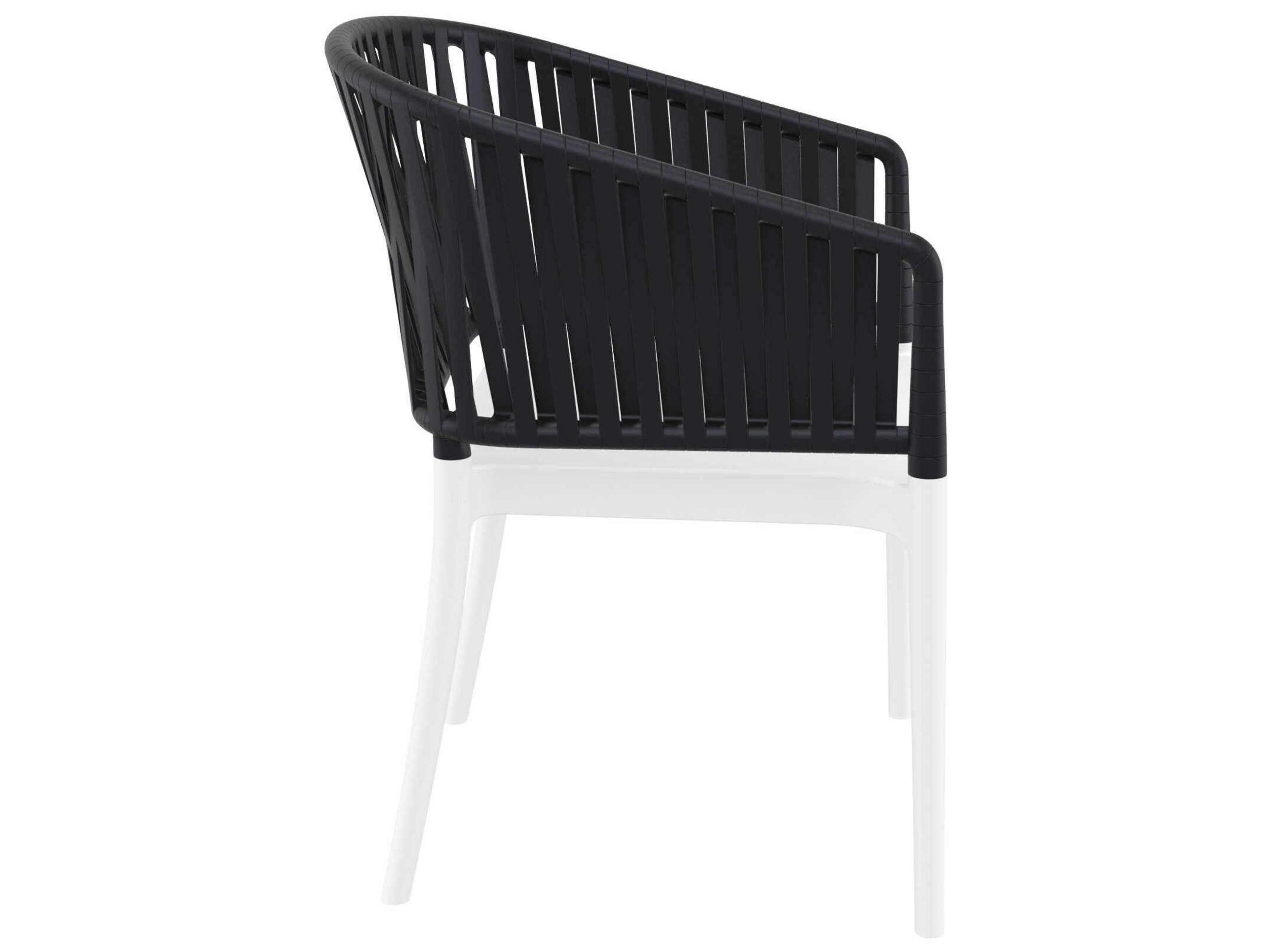 Compamia Portofino White Black Resin Dining Chair