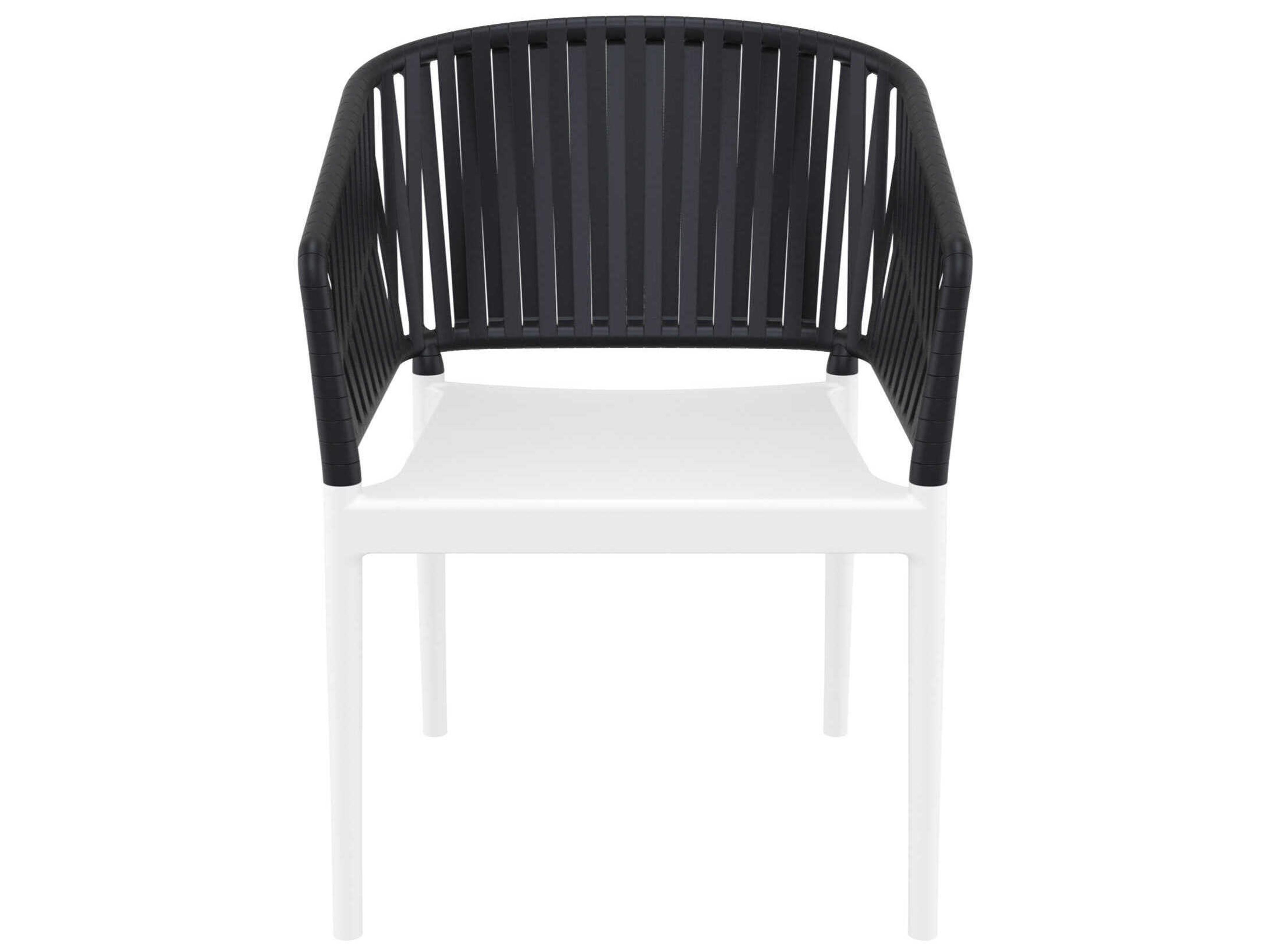 Compamia Portofino White Black Resin Dining Chair