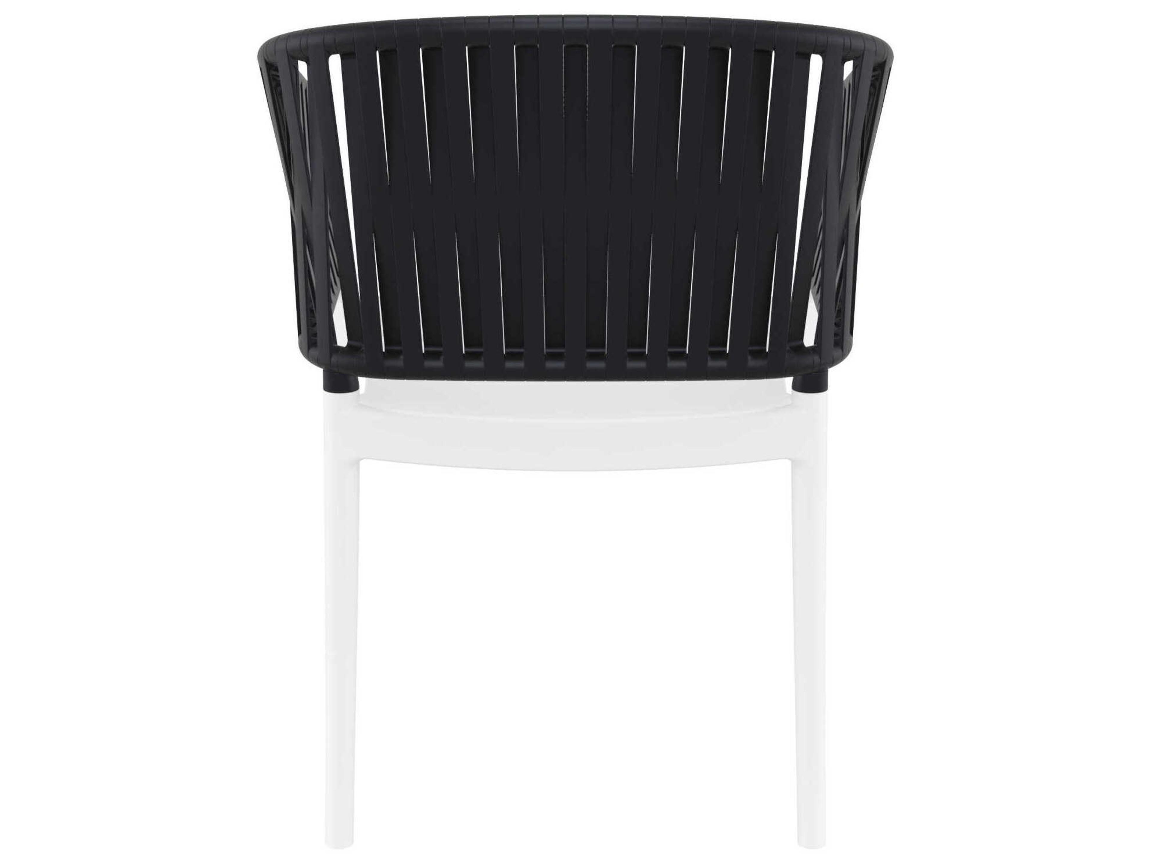 Compamia Portofino White Black Resin Dining Chair