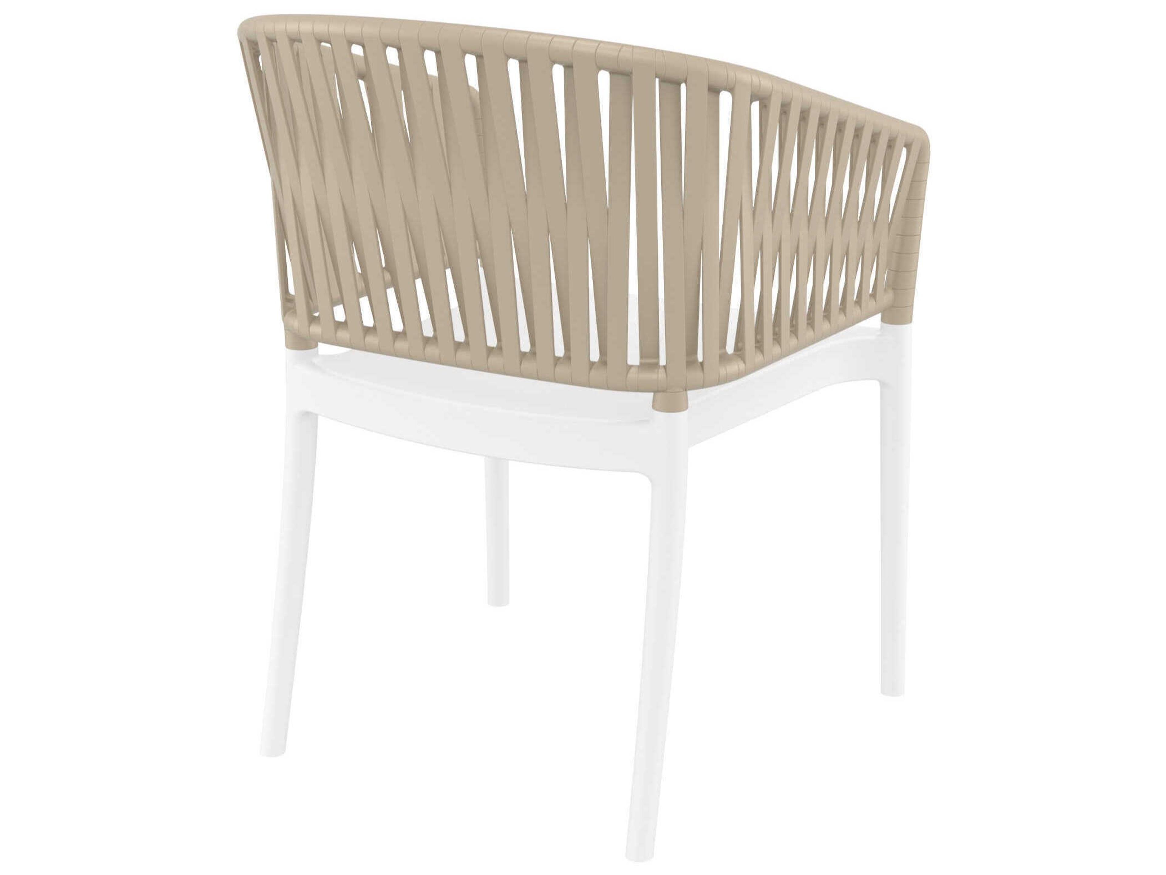 Compamia Portofino White Taupe Resin Dining Chair