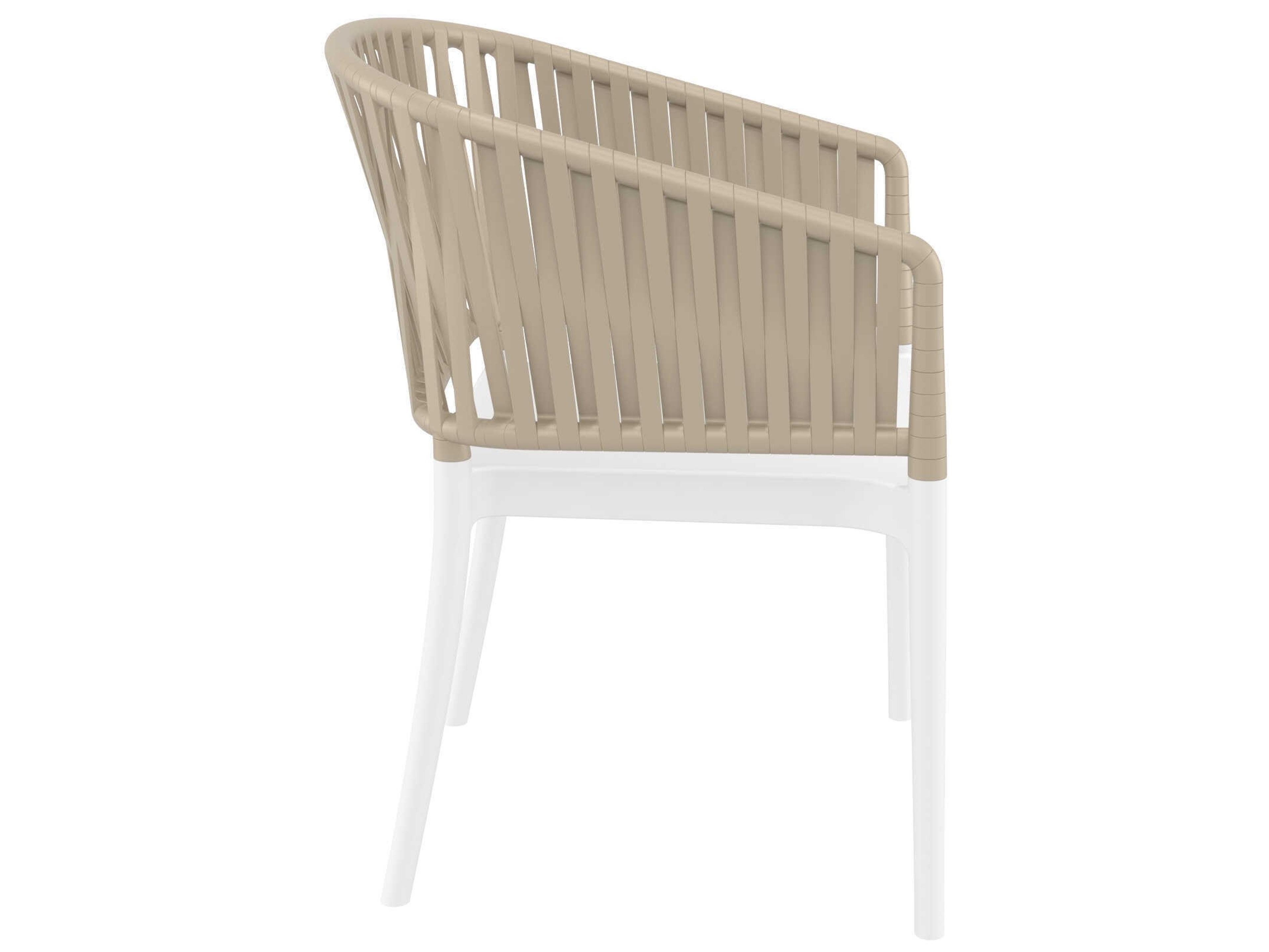Compamia Portofino White Taupe Resin Dining Chair