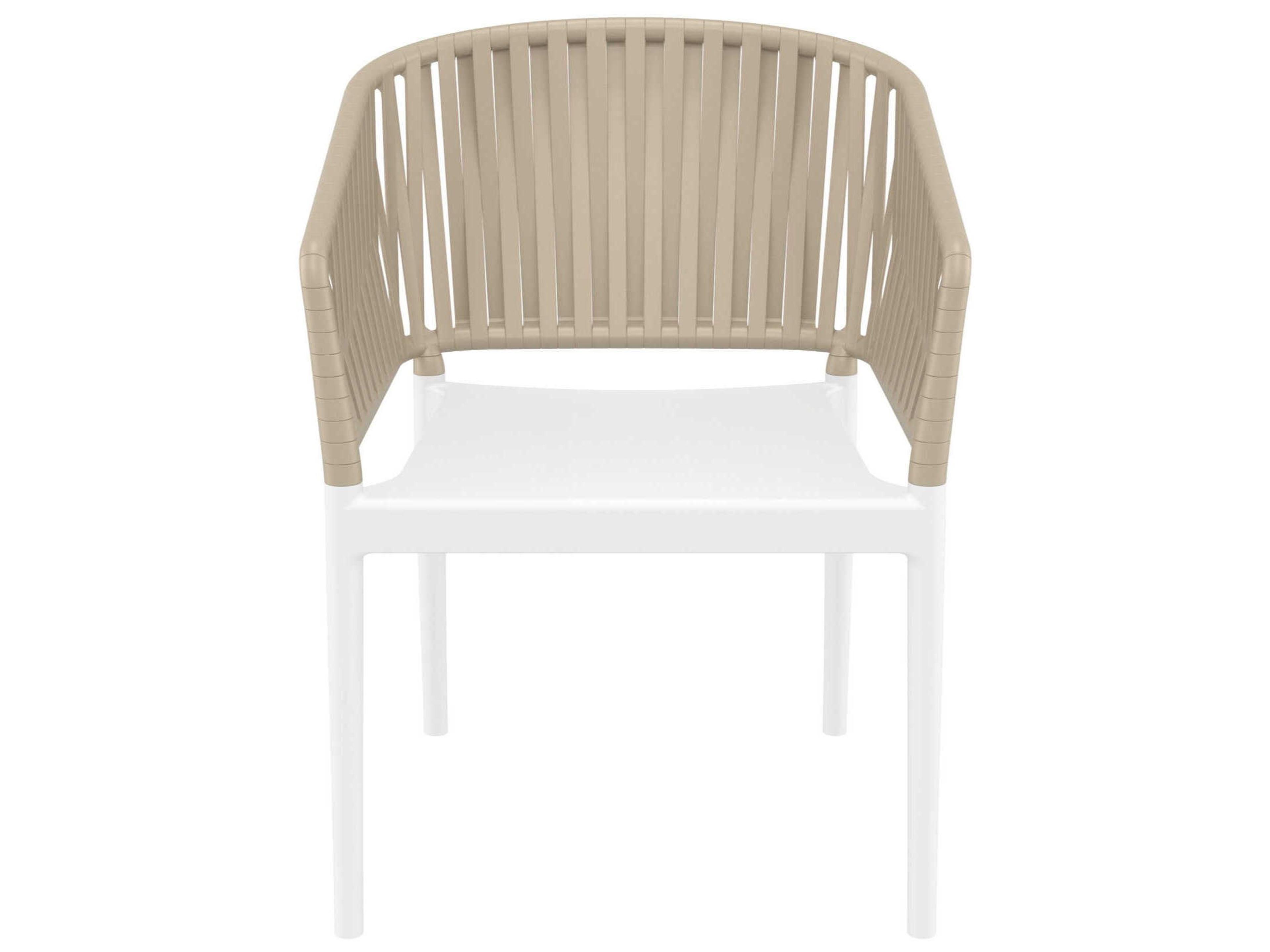 Compamia Portofino White Taupe Resin Dining Chair