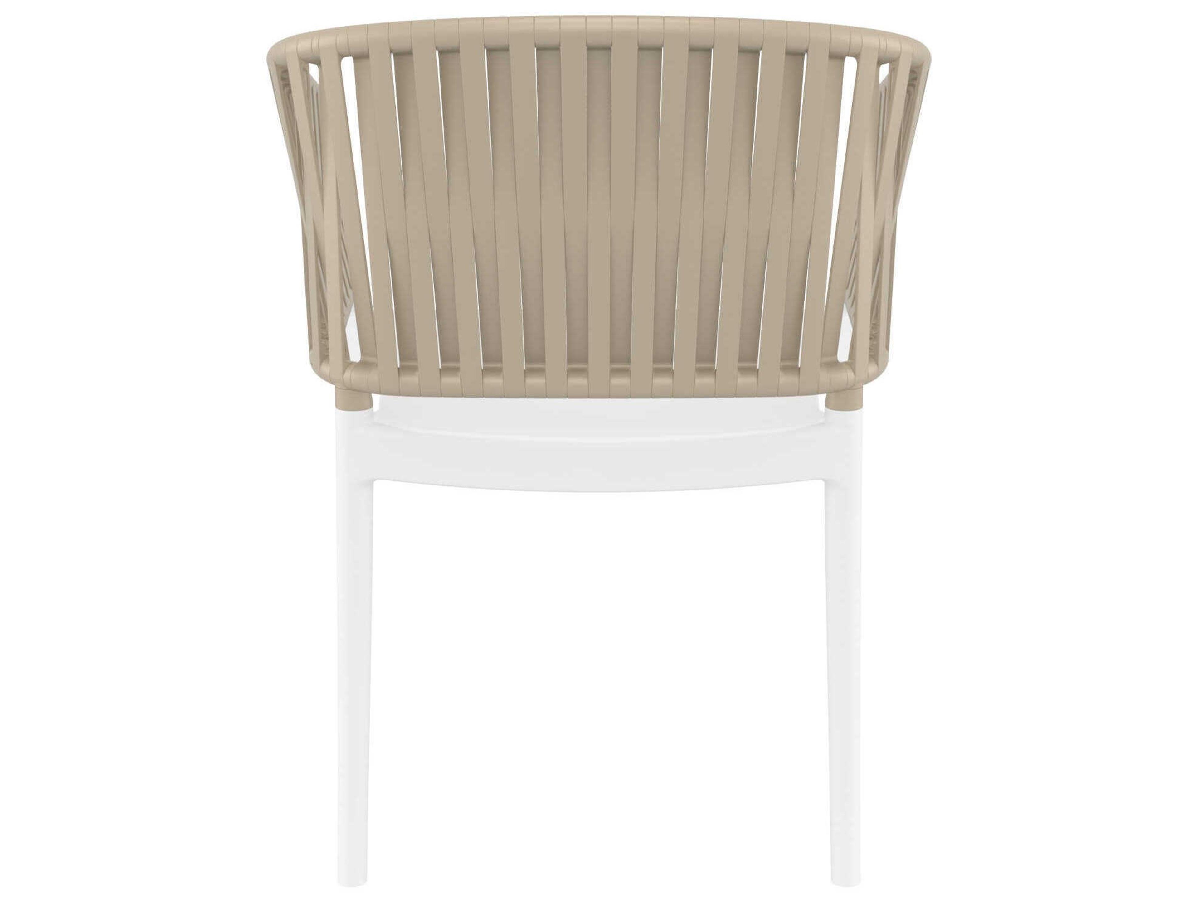Compamia Portofino White Taupe Resin Dining Chair
