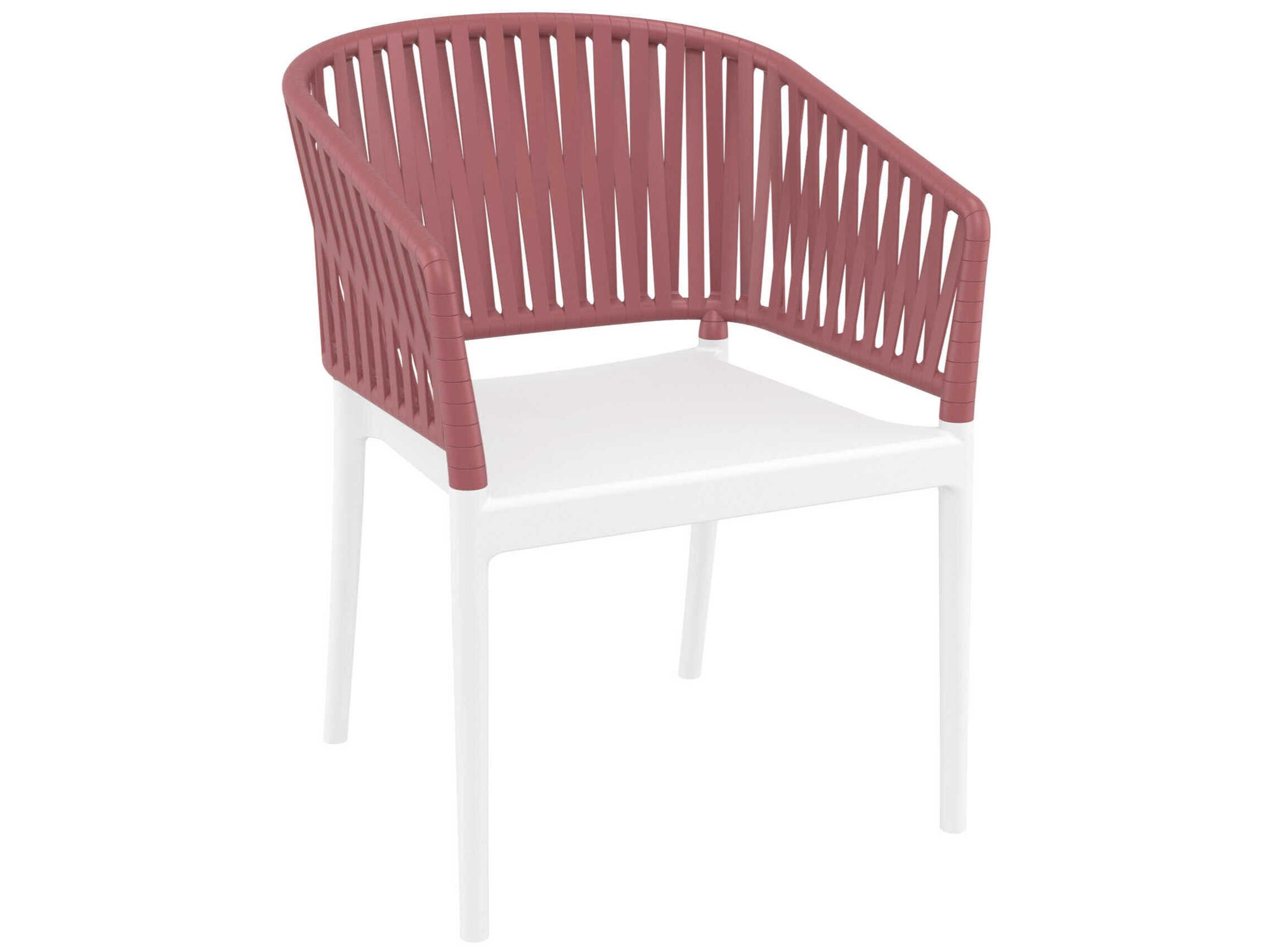 Portofino White Marsala Resin Dining Chair