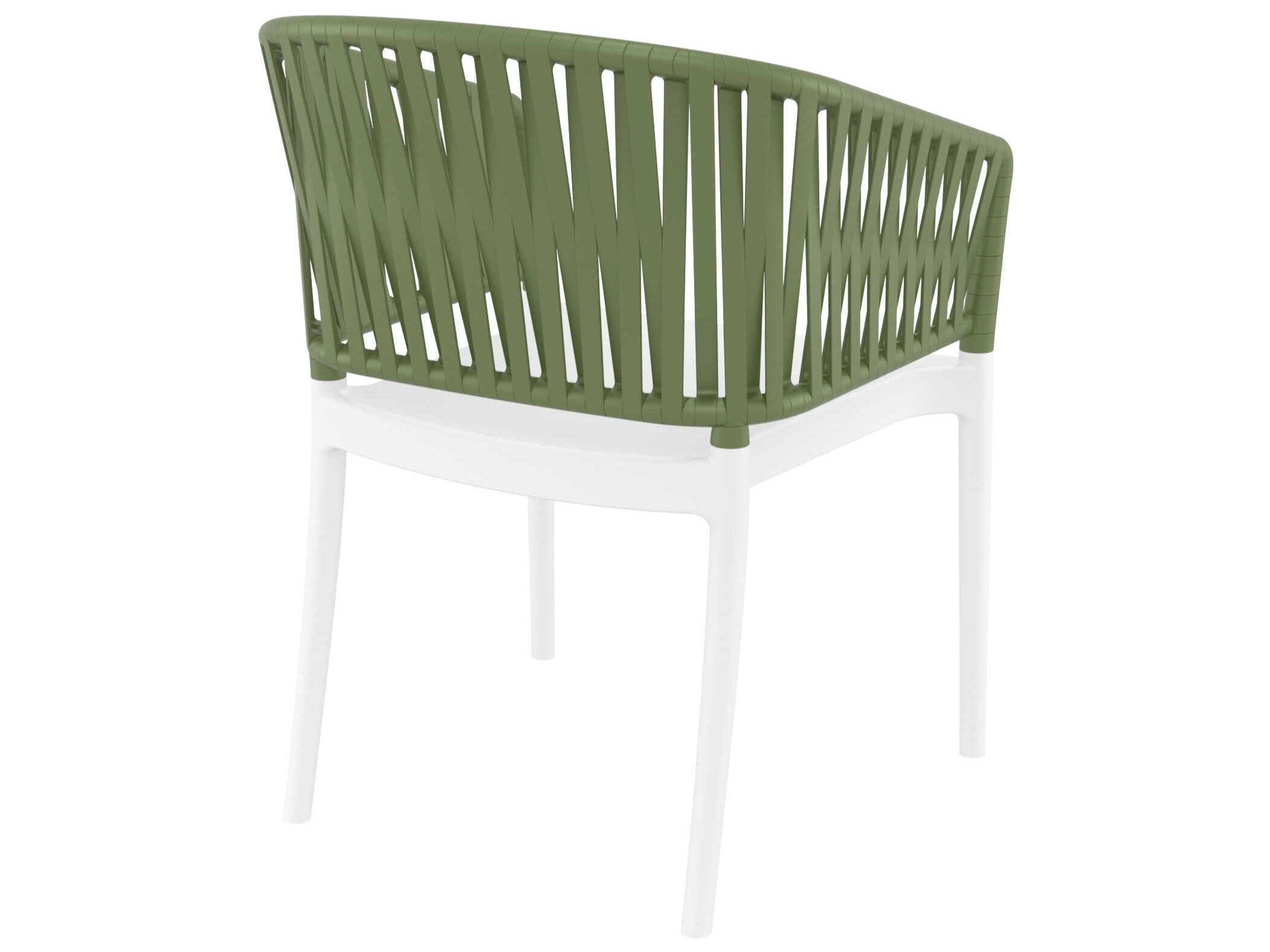 Compamia Portofino White Olive Green Resin Dining Chair