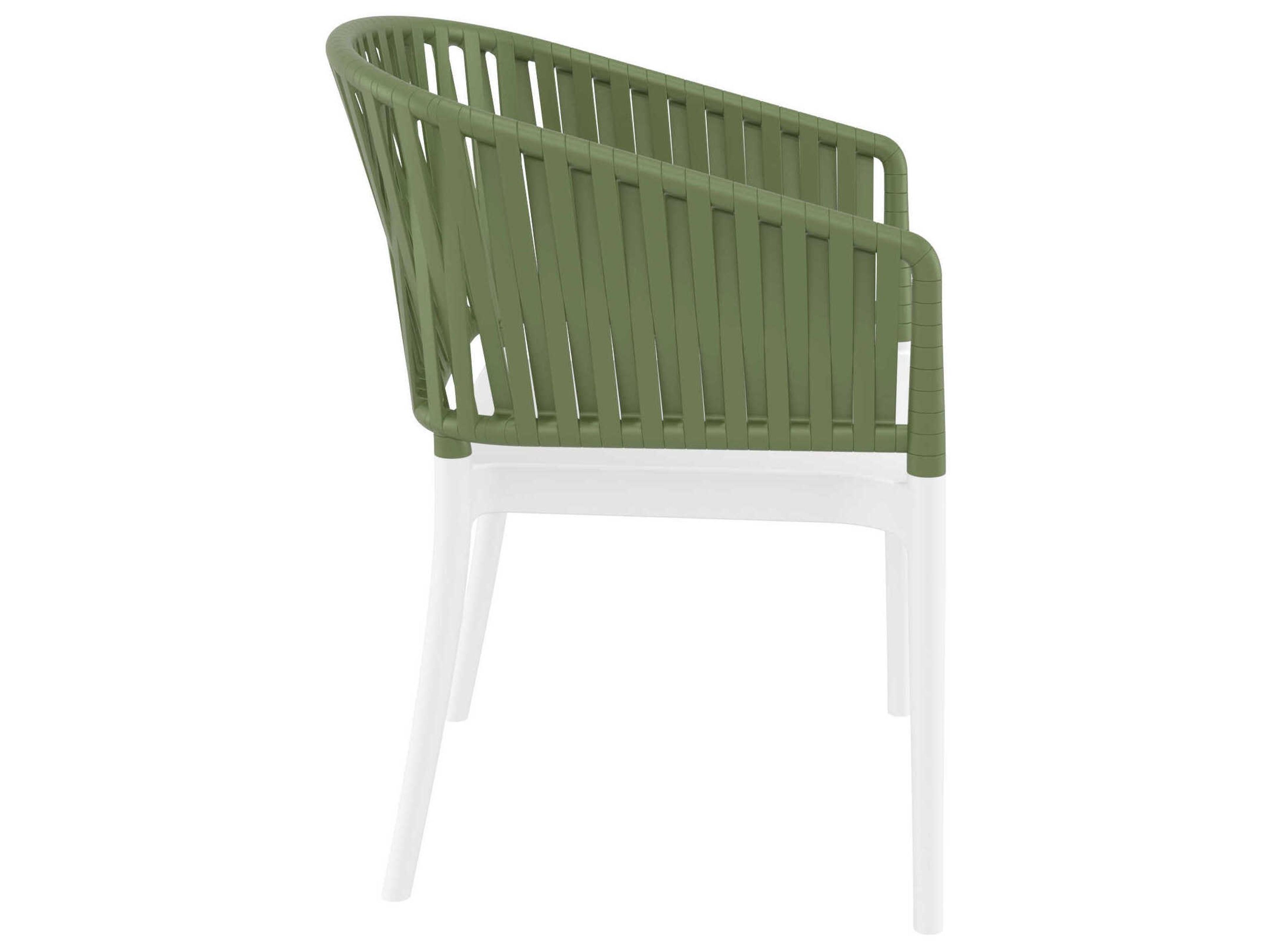 Compamia Portofino White Olive Green Resin Dining Chair