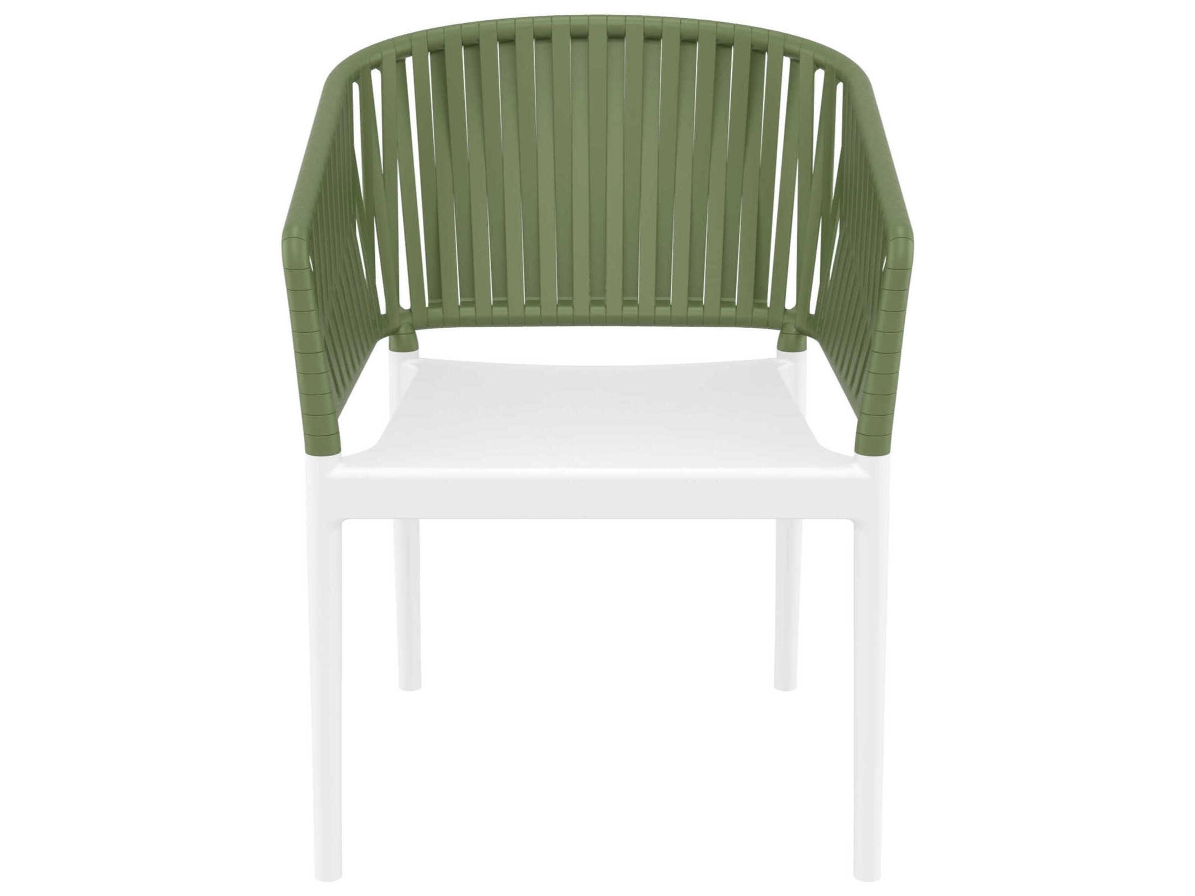 Compamia Portofino White Olive Green Resin Dining Chair