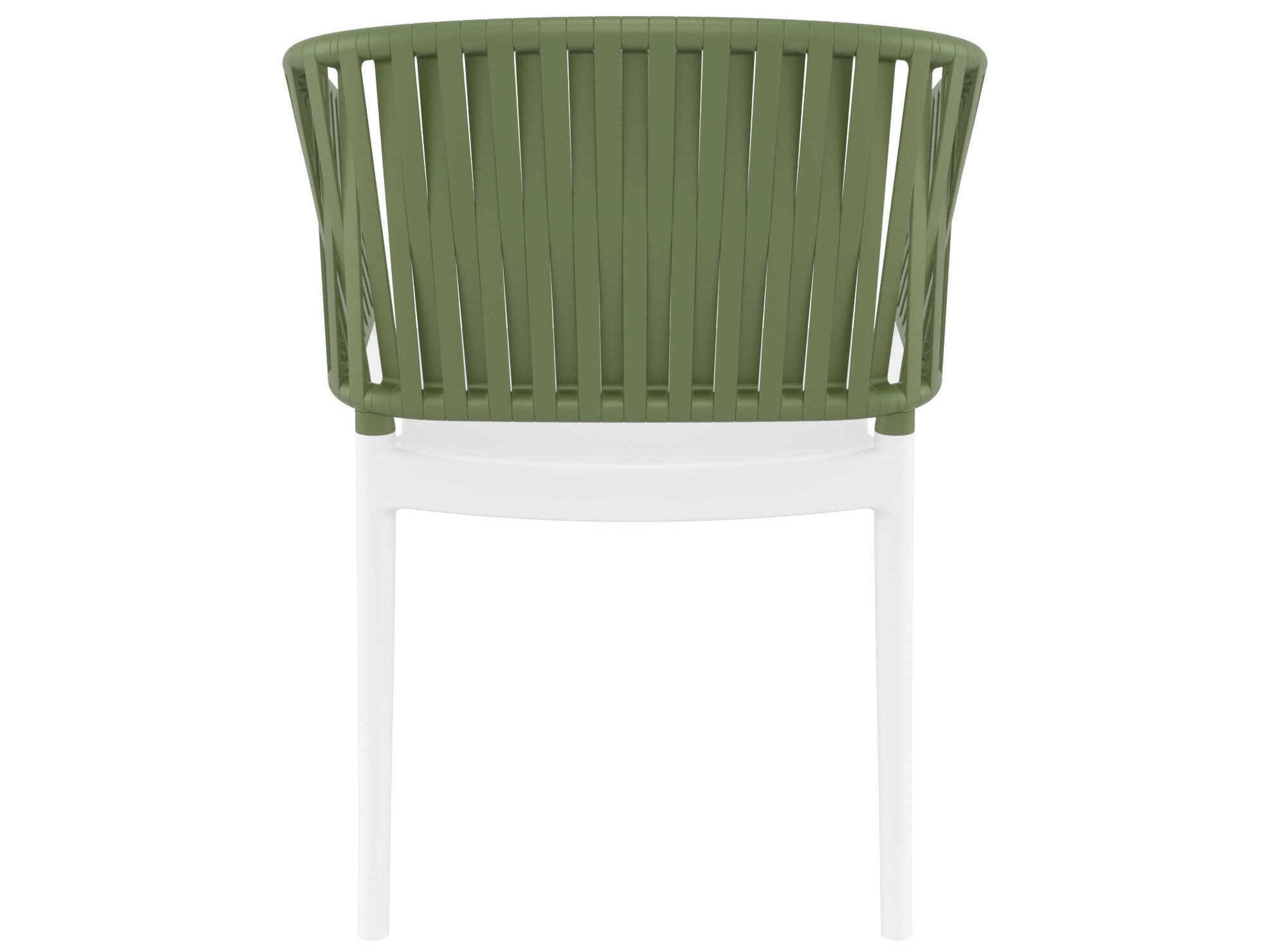 Compamia Portofino White Olive Green Resin Dining Chair