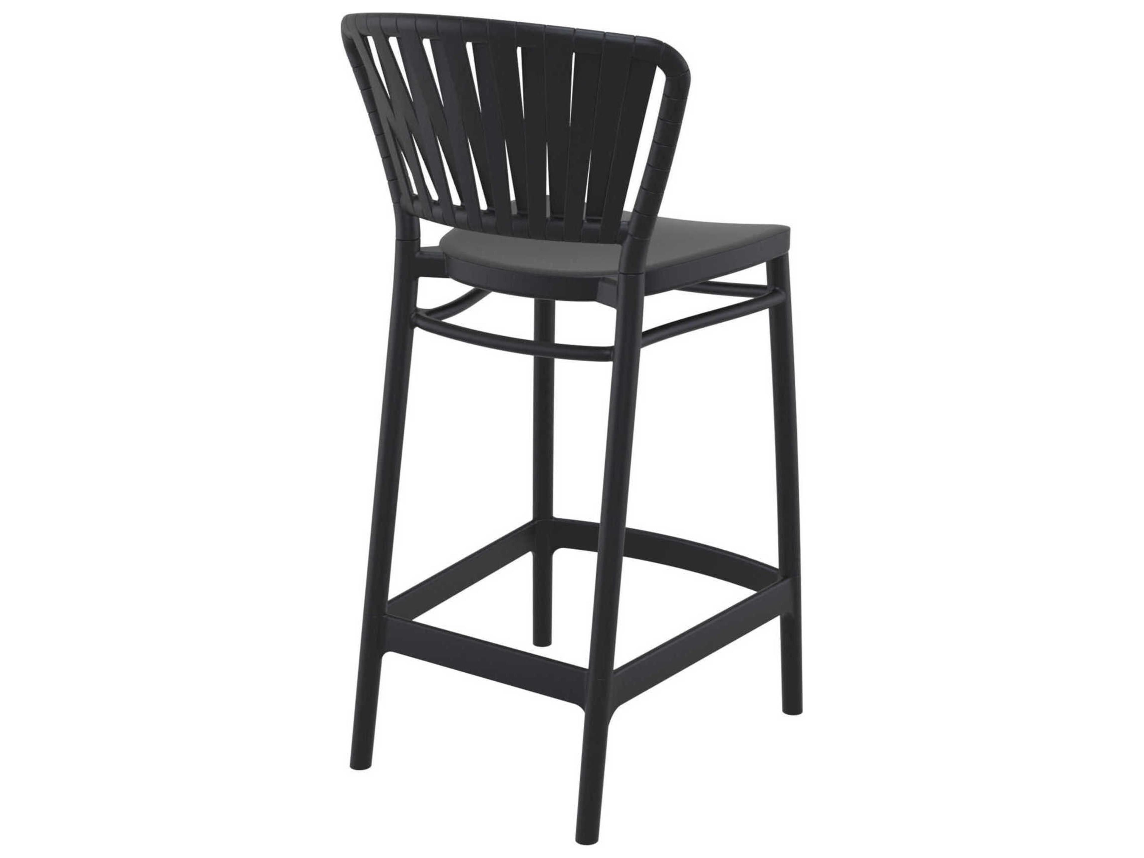 Compamia Portofino Black Polypropylene Counter Stool
