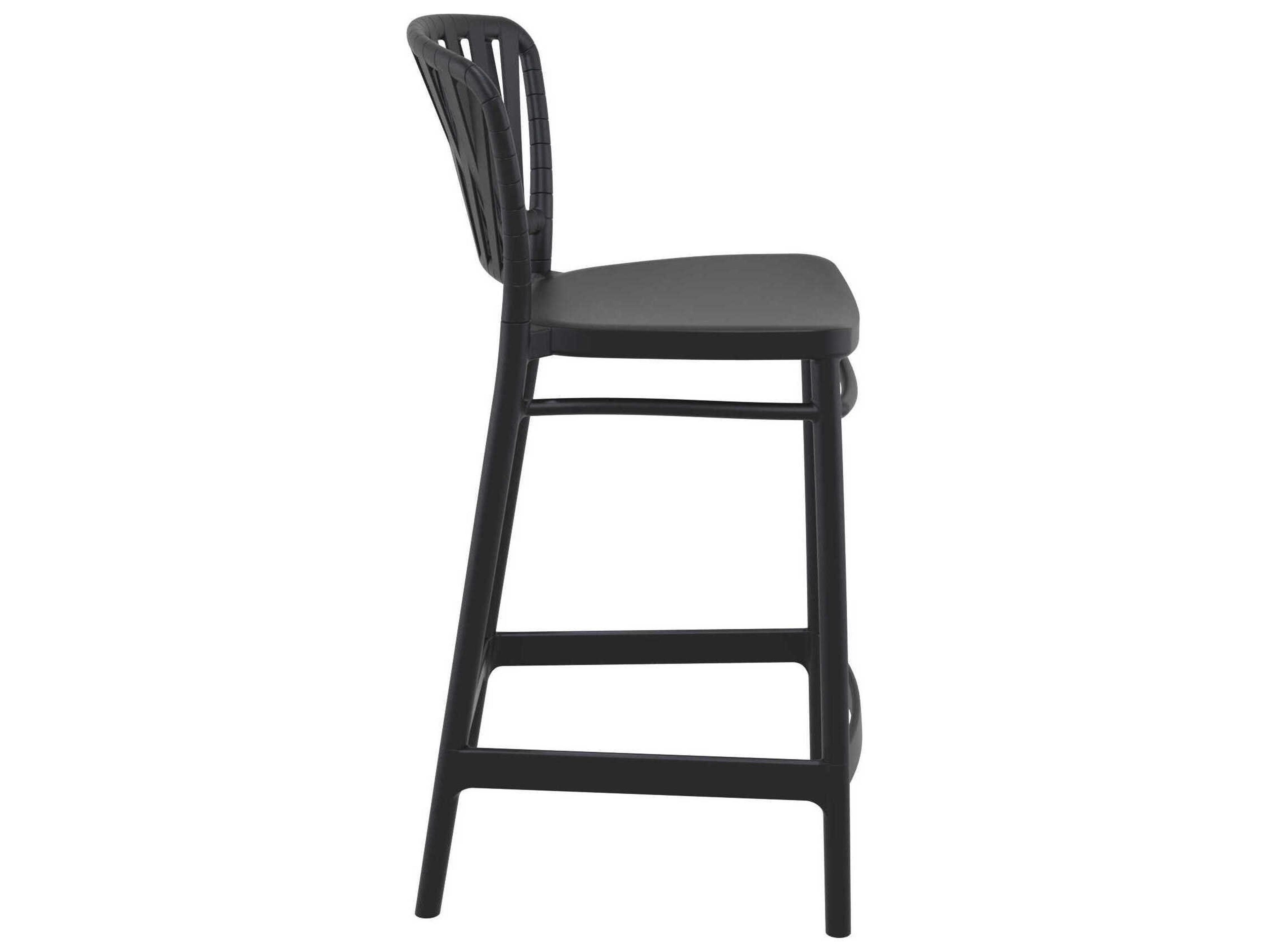 Compamia Portofino Black Polypropylene Counter Stool