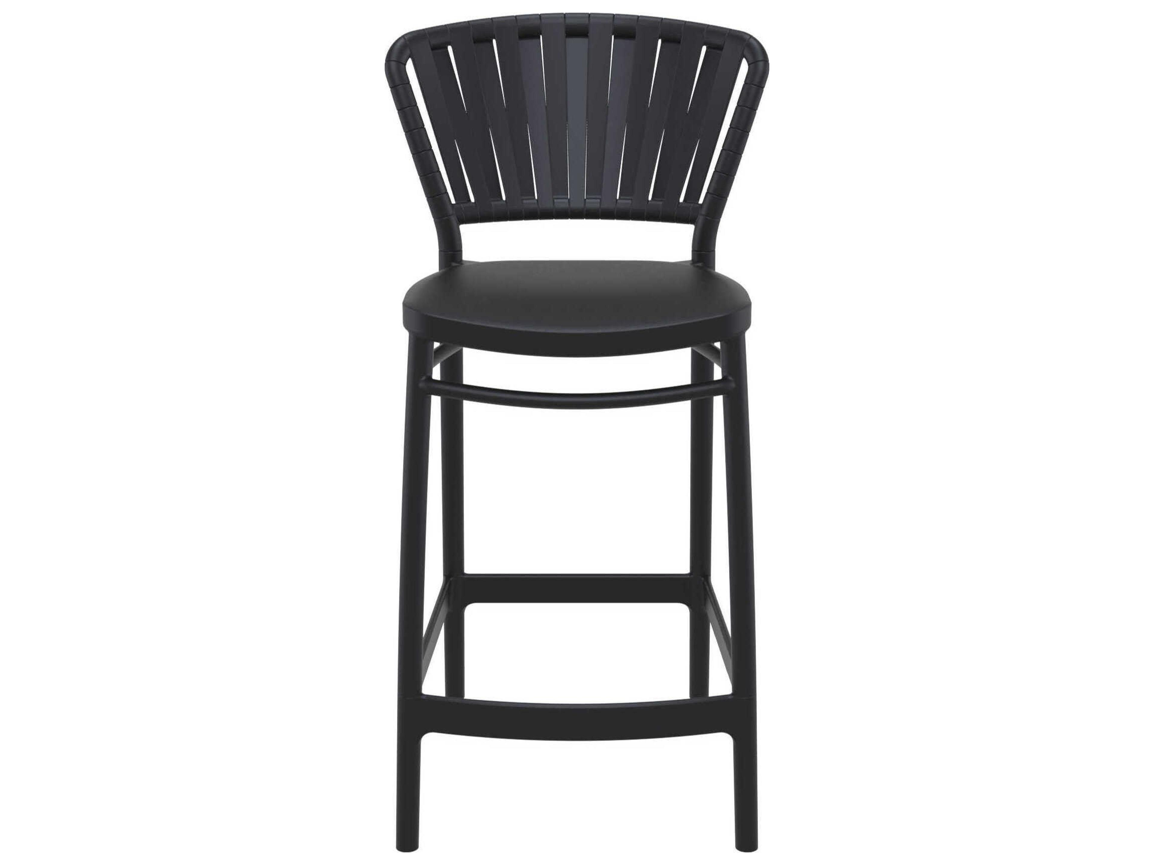 Compamia Portofino Black Polypropylene Counter Stool