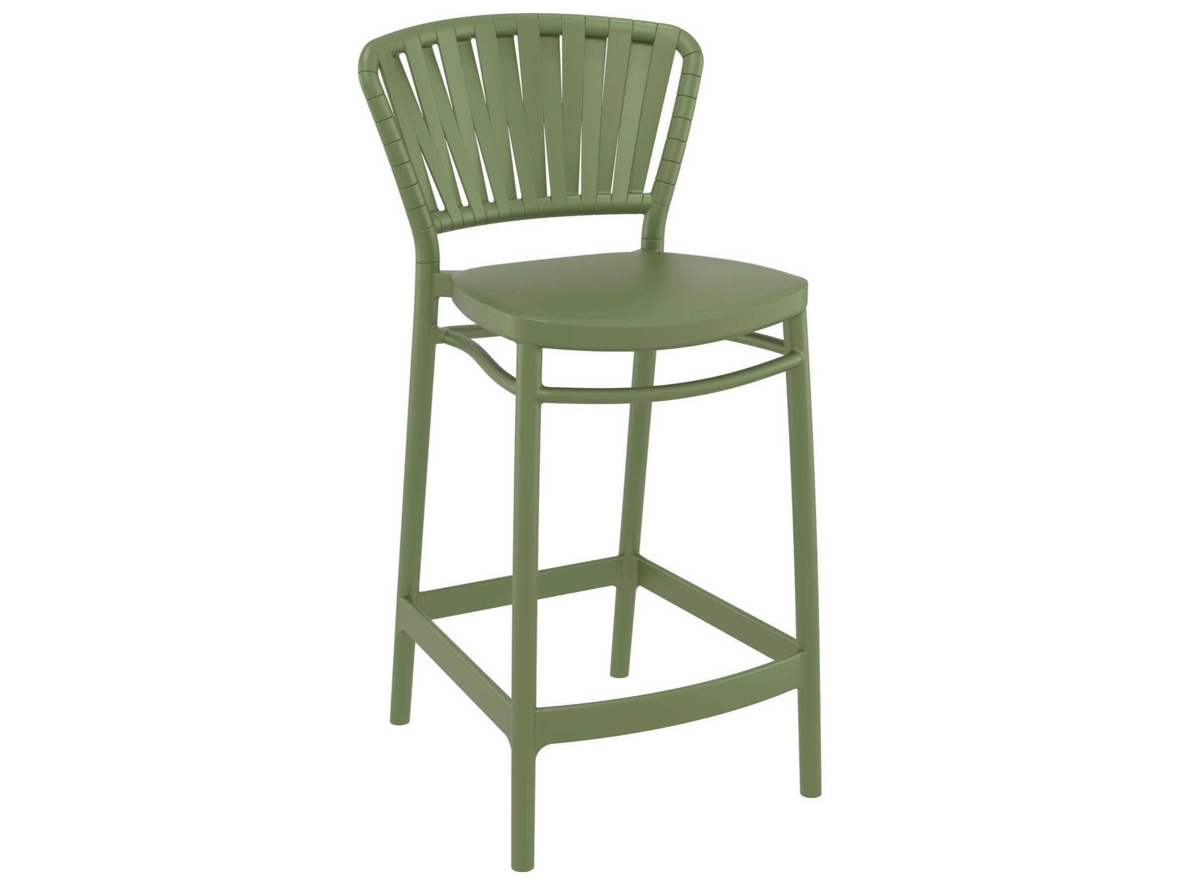 Portofino Olive Green Polypropylene Counter Stool