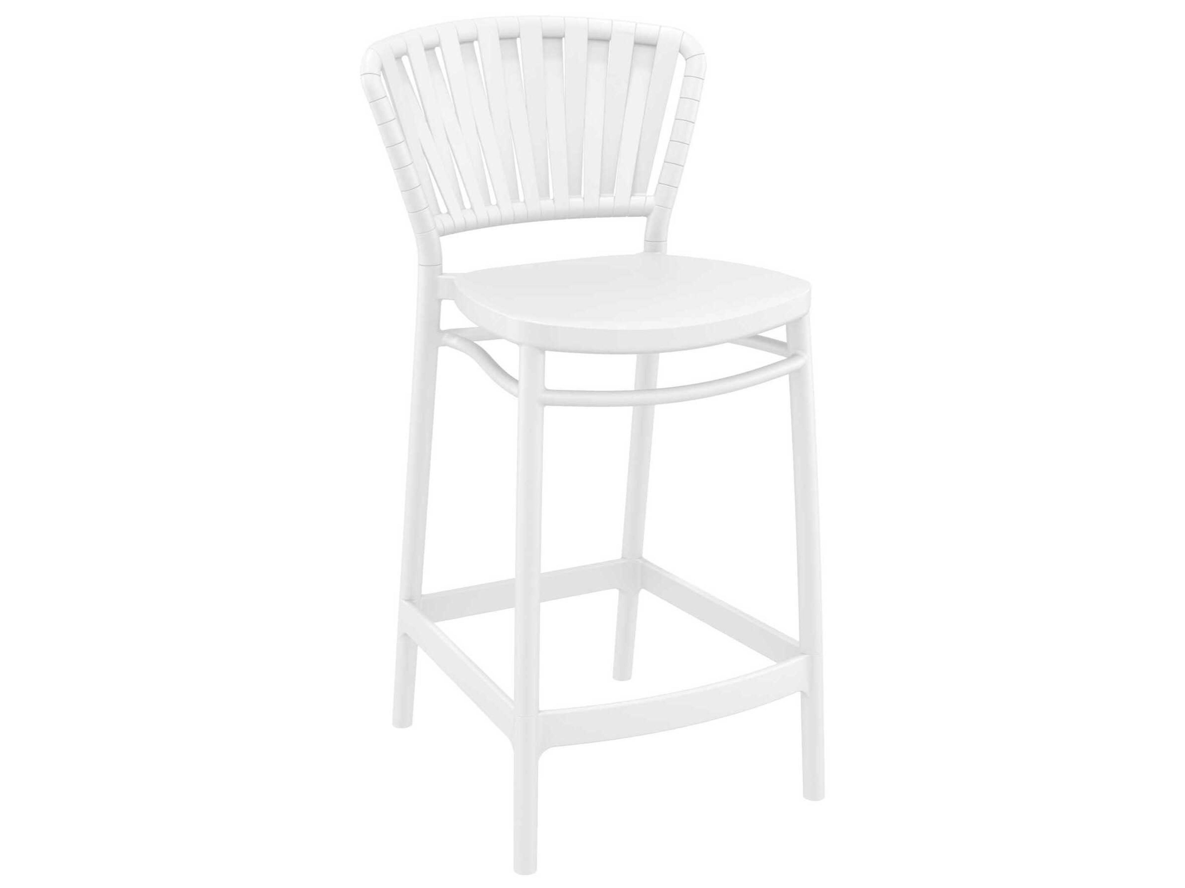 Portofino White Polypropylene Counter Stool