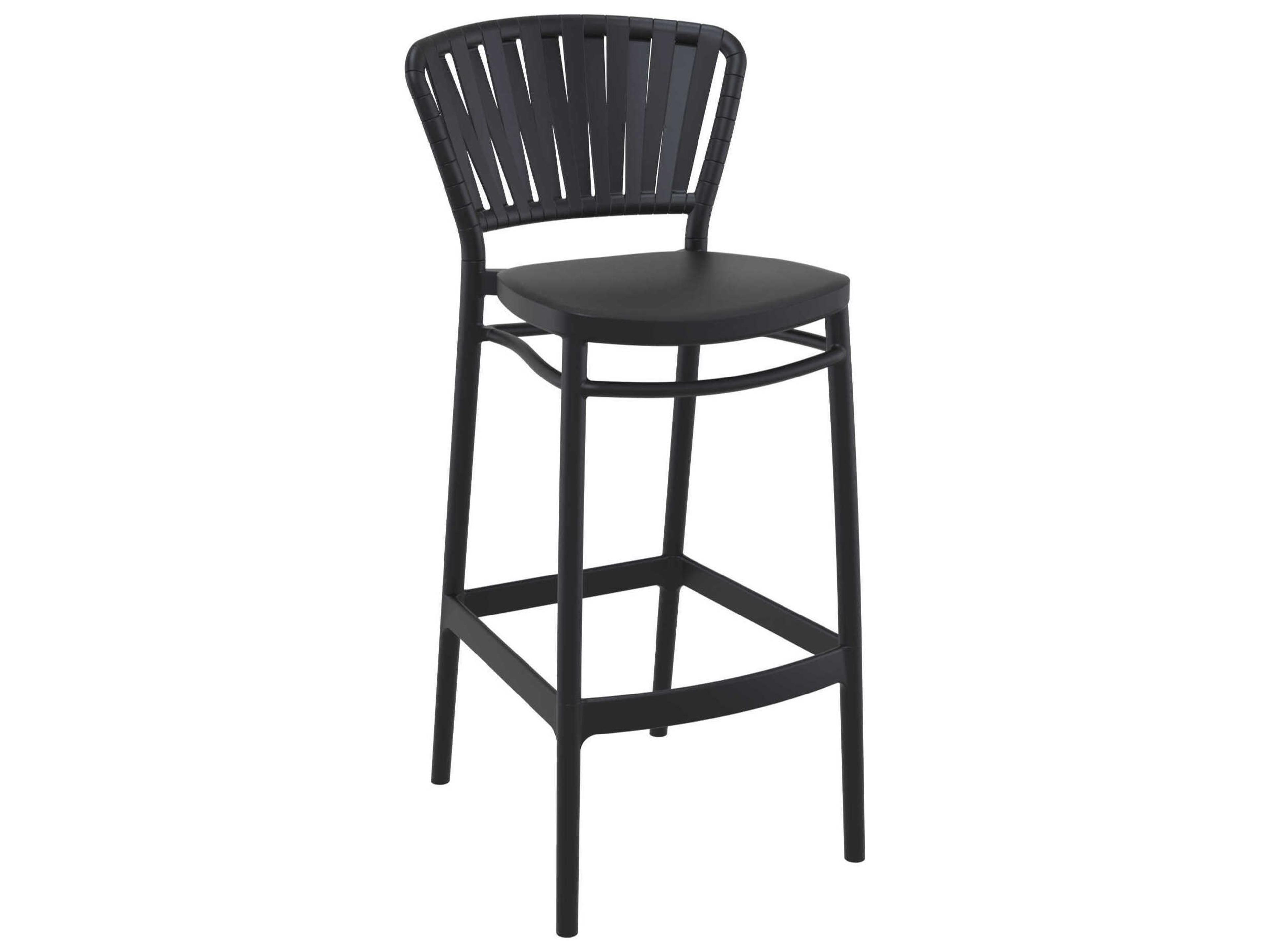 Portofino Black Polypropylene Resin Bar Stool
