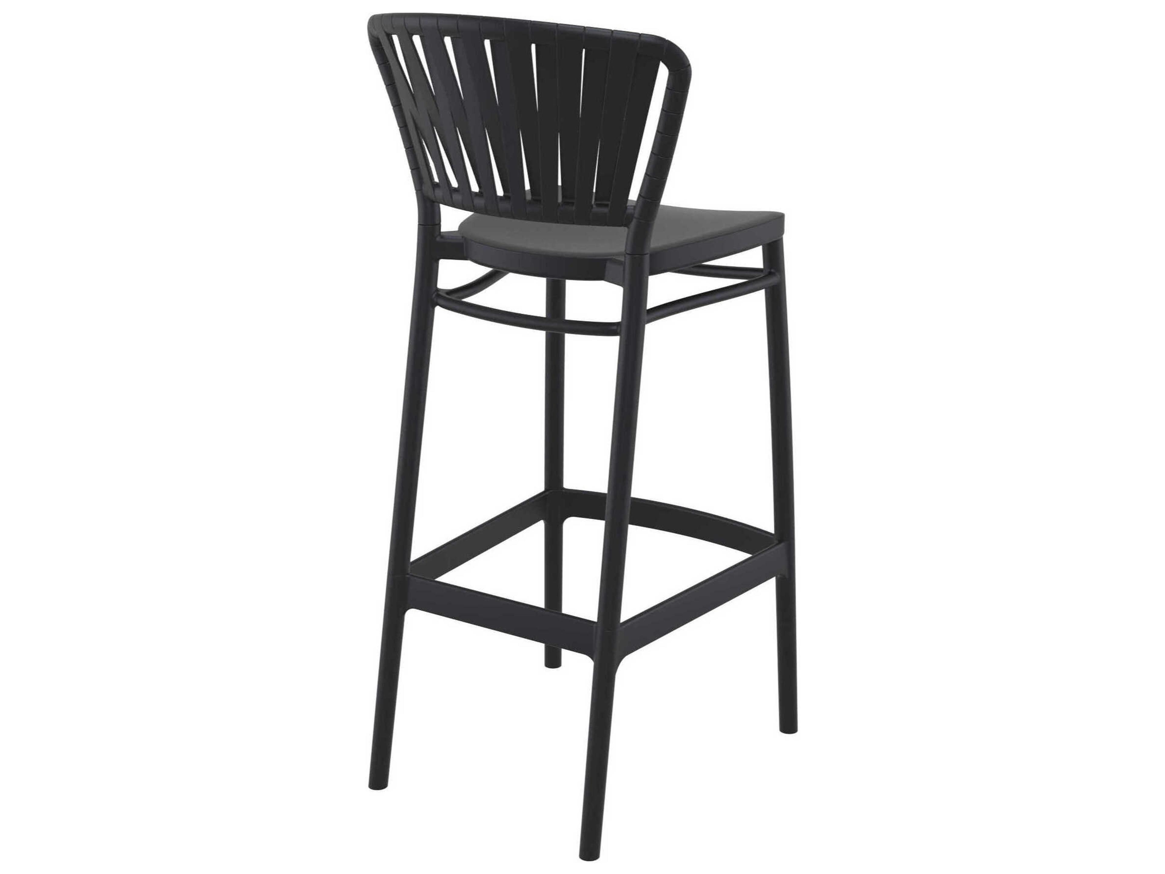 Compamia Portofino Black Polypropylene Resin Bar Stool