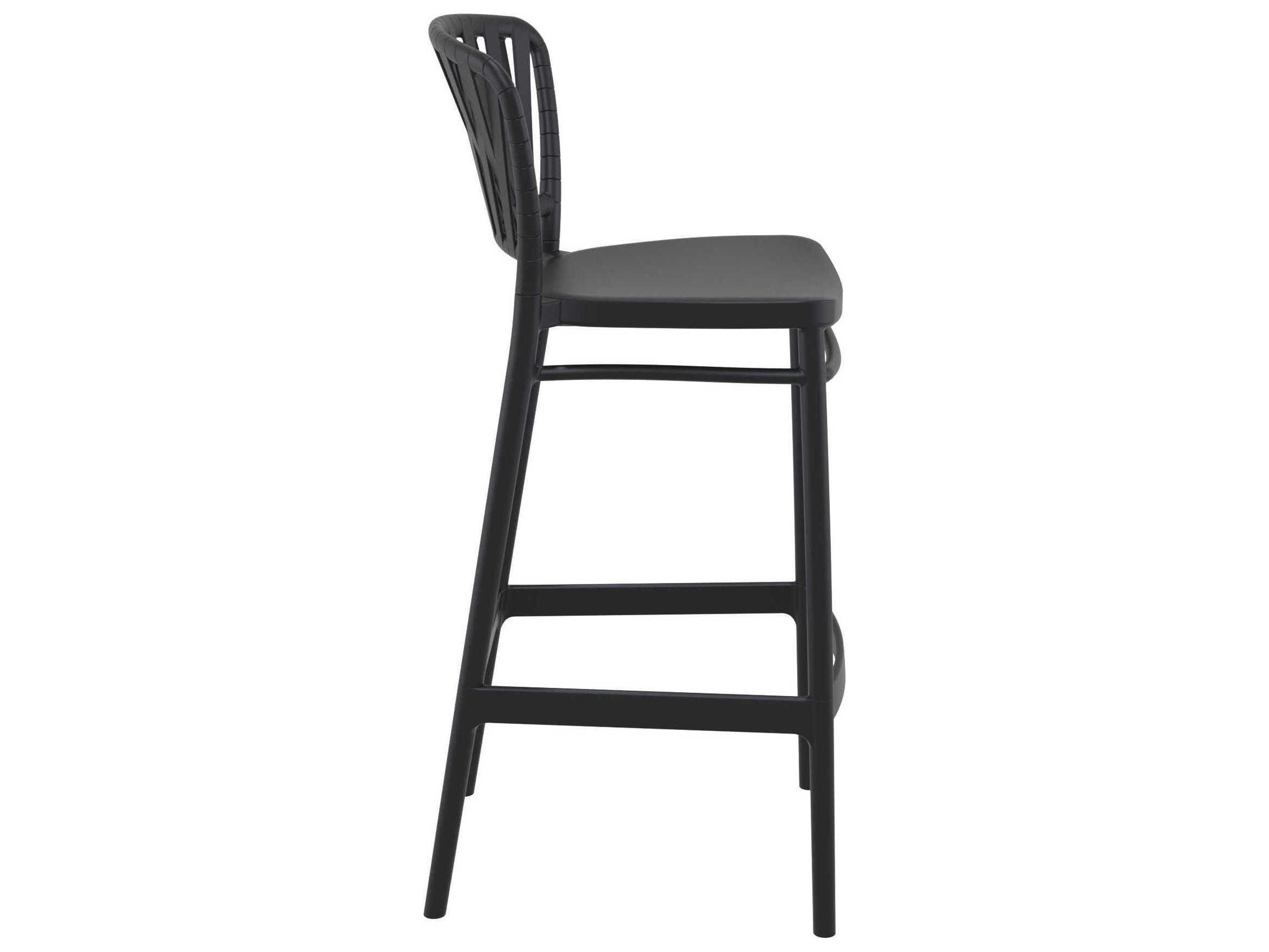 Compamia Portofino Black Polypropylene Resin Bar Stool