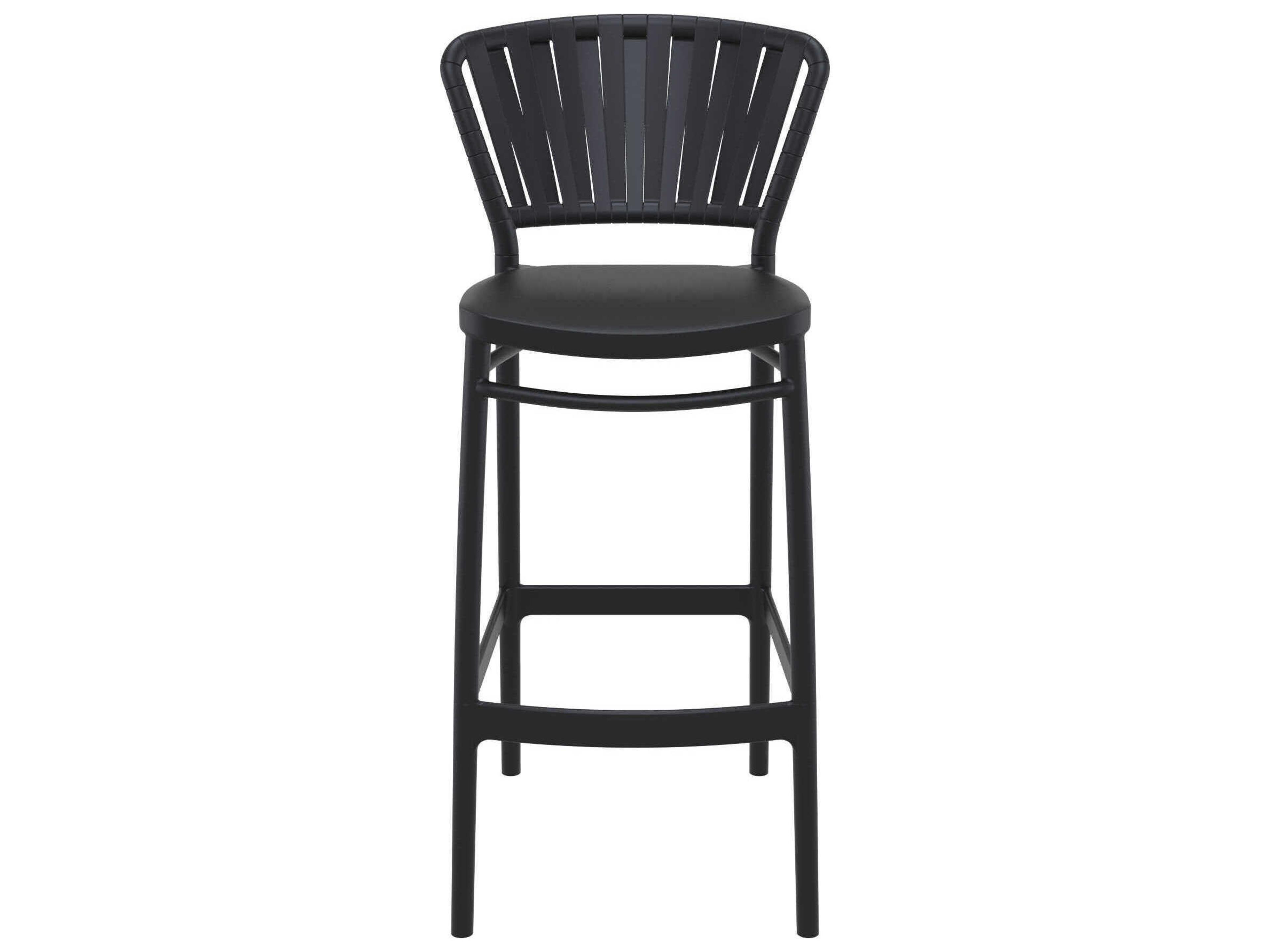Compamia Portofino Black Polypropylene Resin Bar Stool