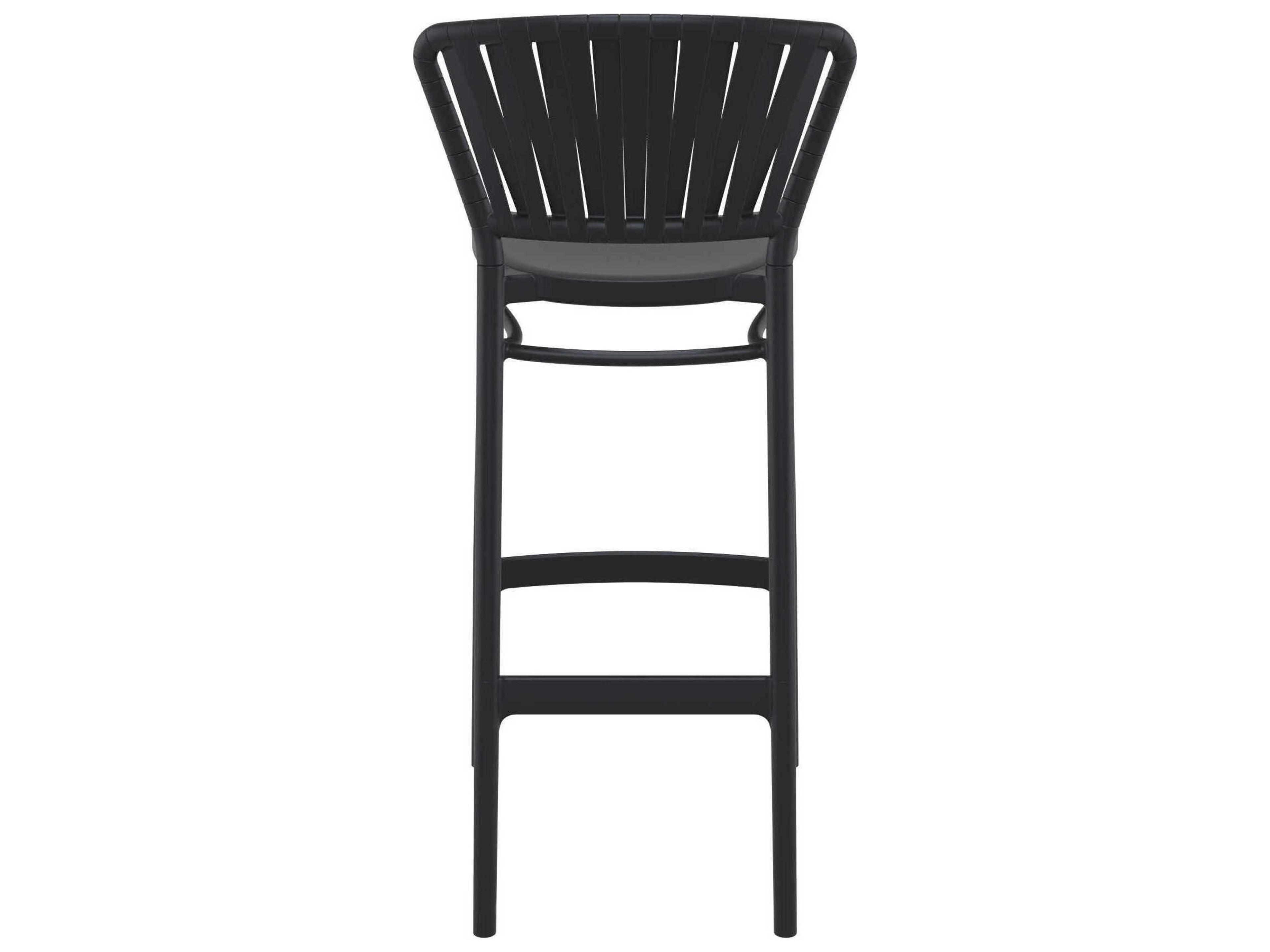 Compamia Portofino Black Polypropylene Resin Bar Stool