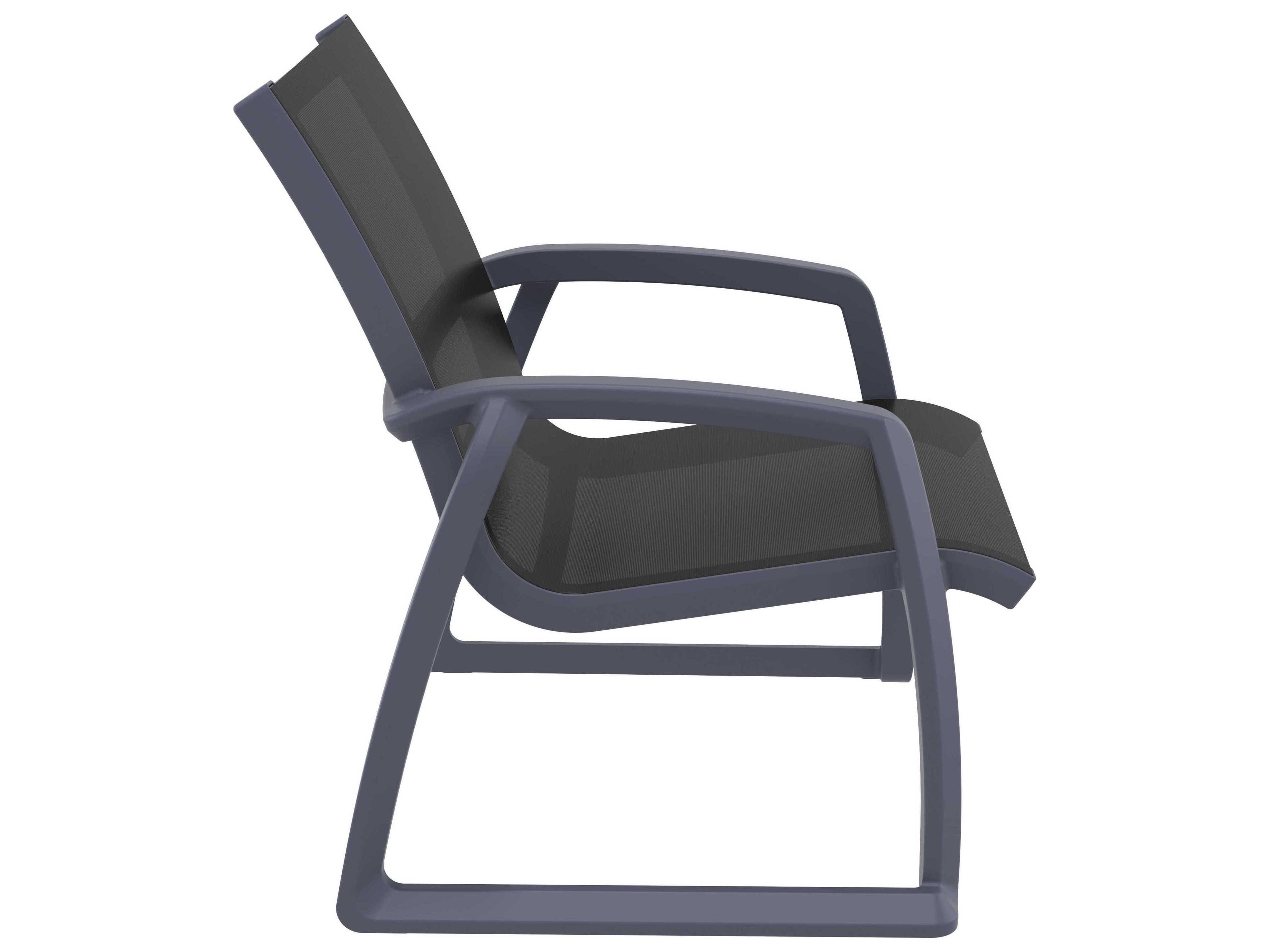 Compamia Pacific Dark Gray Black Resin Sling Lounge Chair