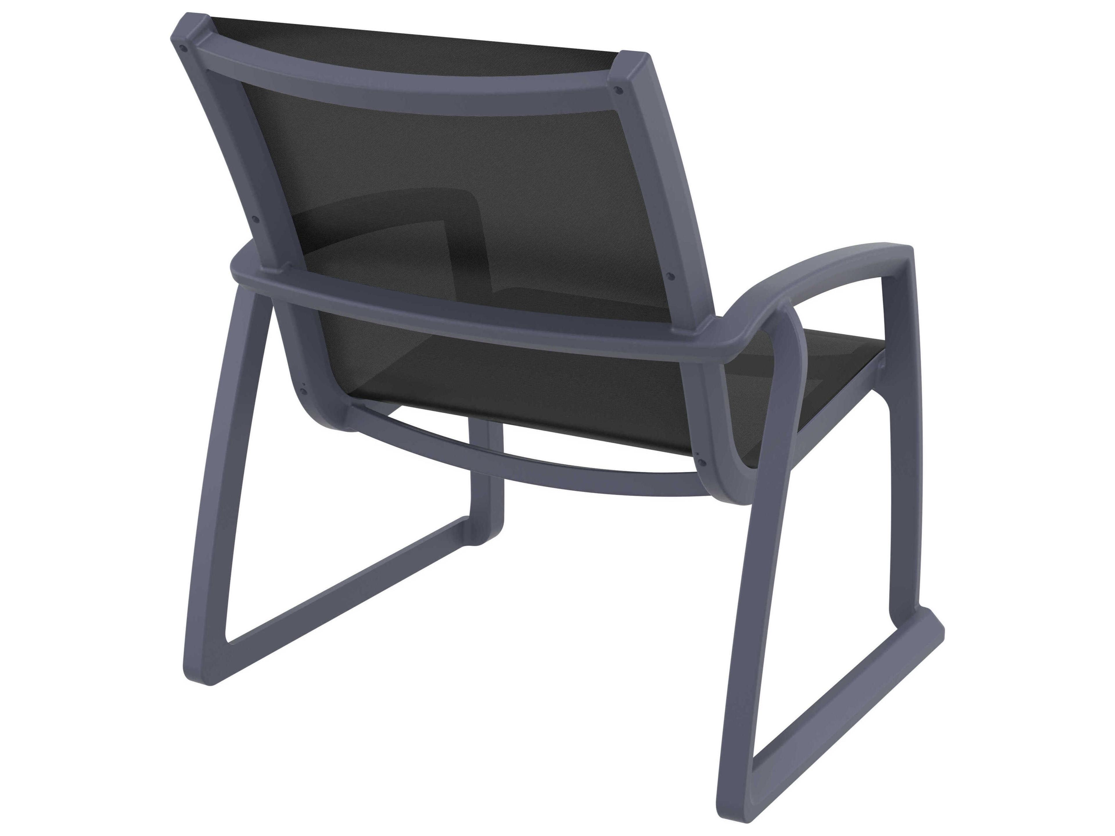 Compamia Pacific Dark Gray Black Resin Sling Lounge Chair