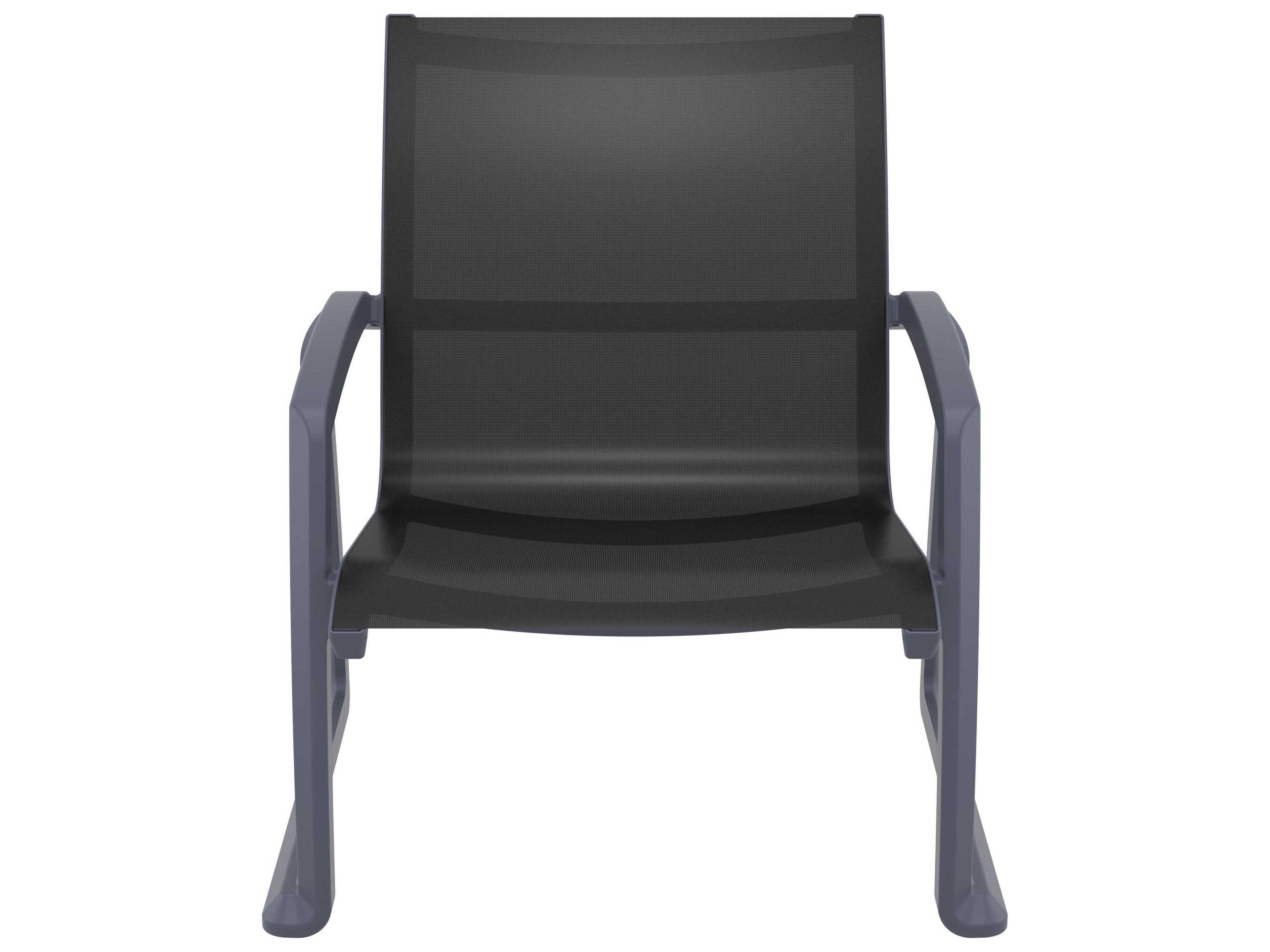 Compamia Pacific Dark Gray Black Resin Sling Lounge Chair