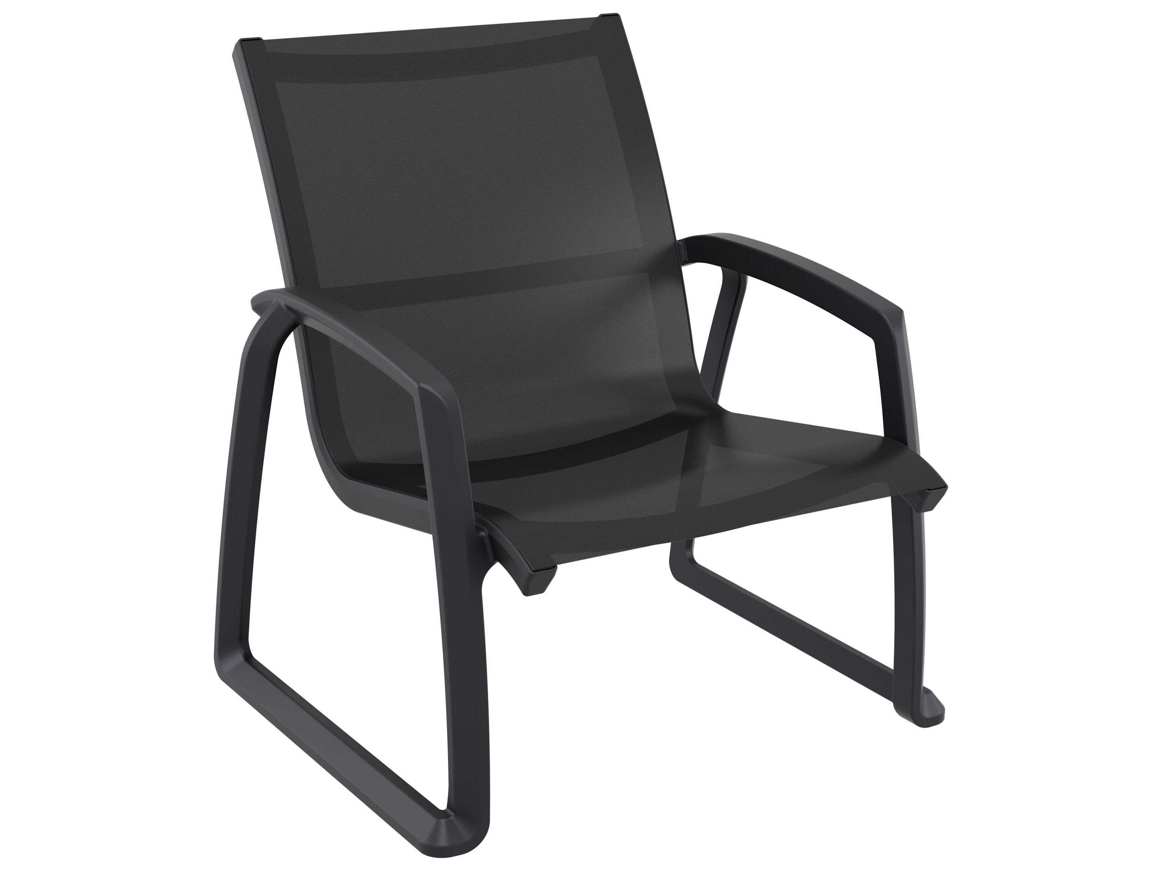 Compamia Pacific Black Polypropylene Sling Lounge Set