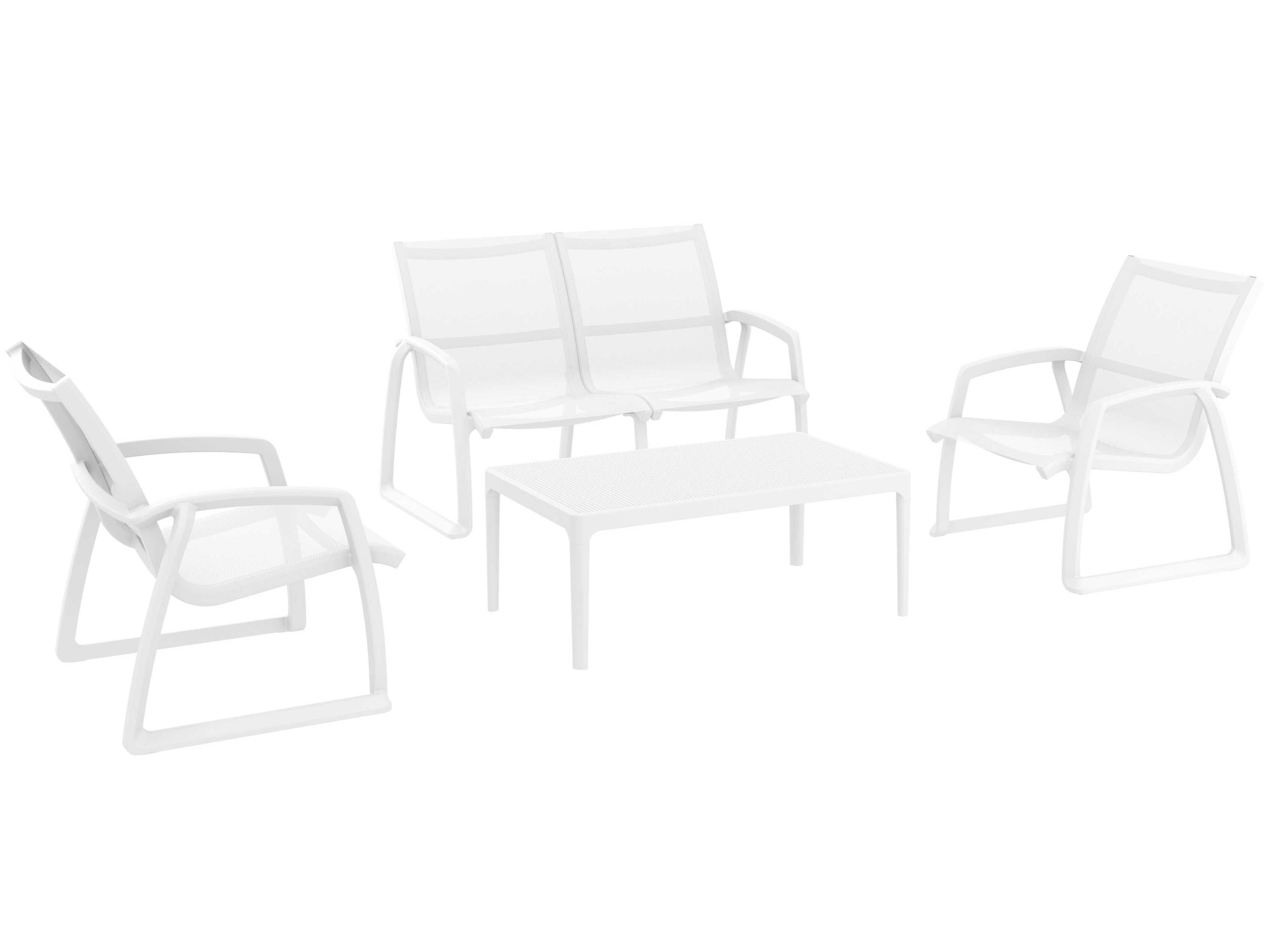 Compamia Pacific White Resin Sling Lounge Set