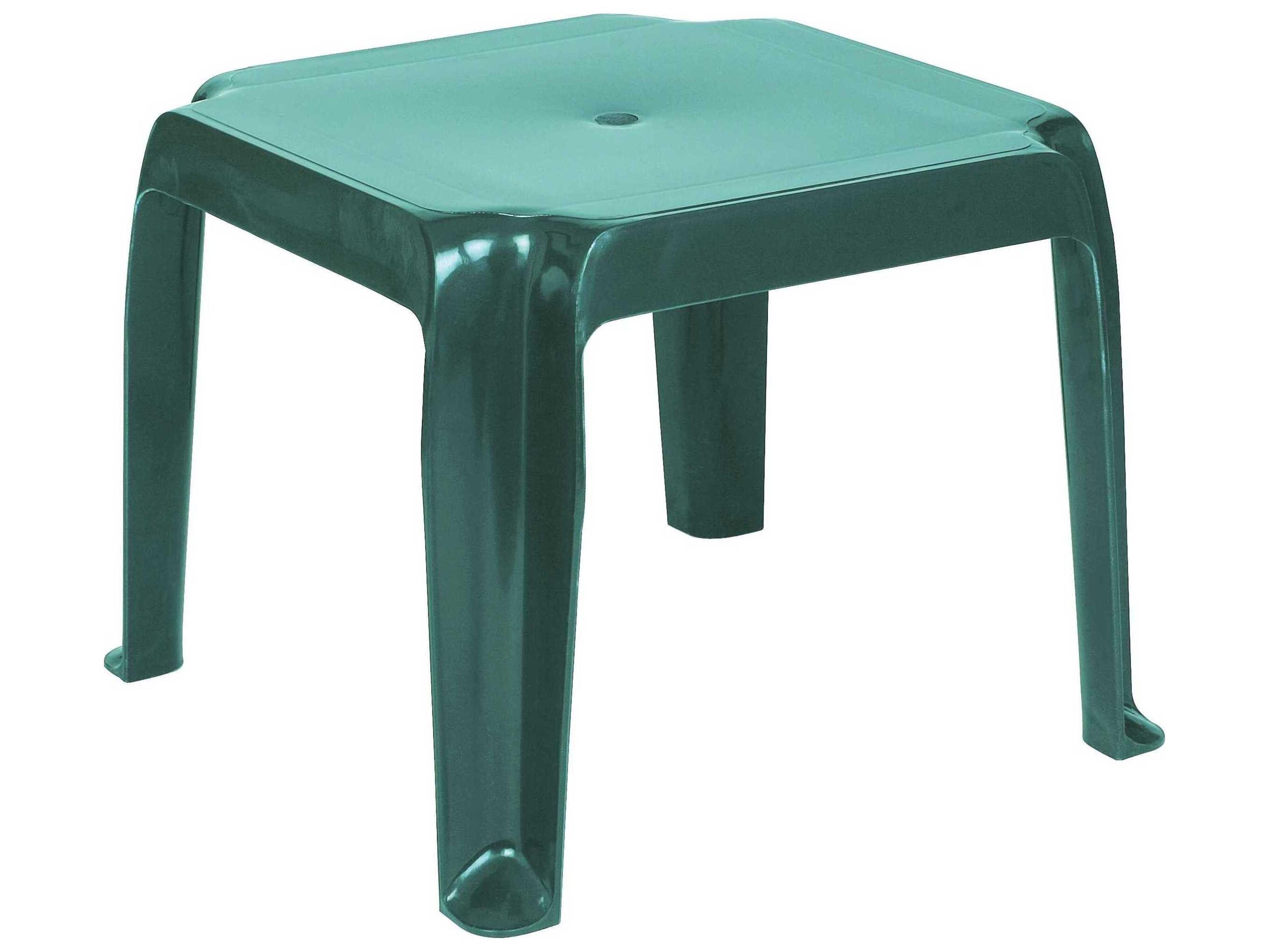 Sunray Green Resin Square End Table