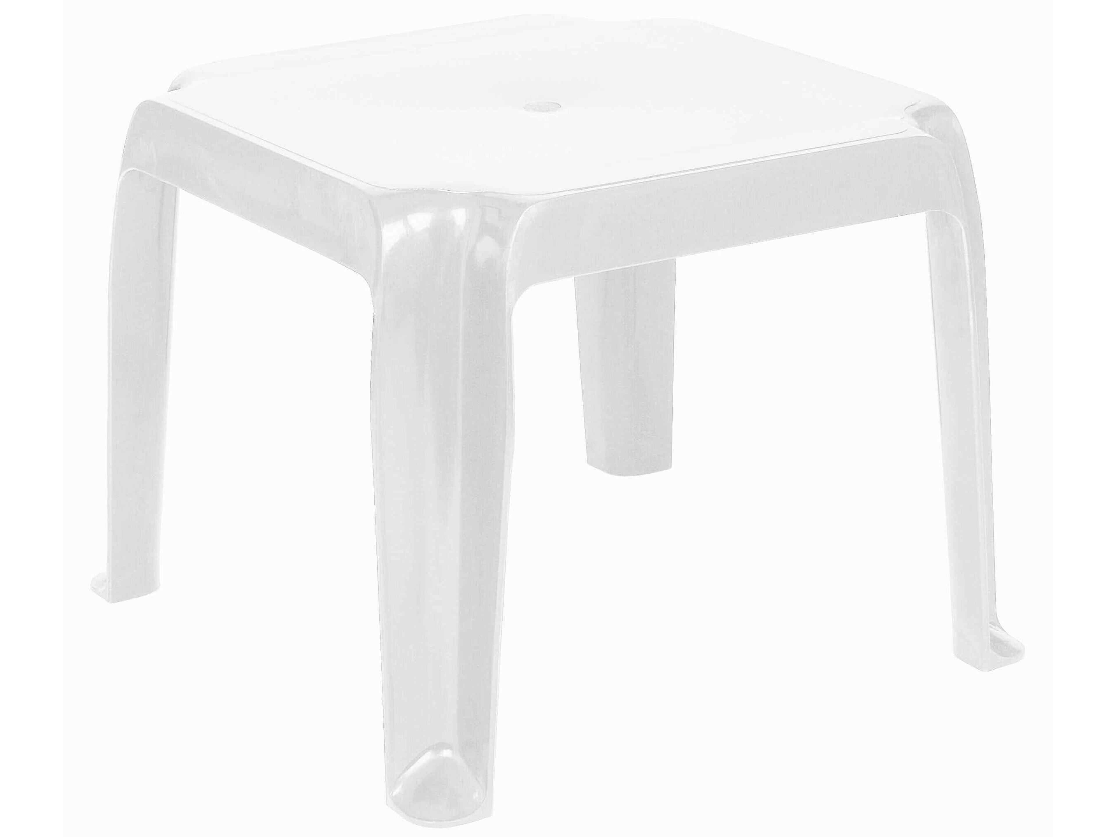 Sunray White Resin Square End Table