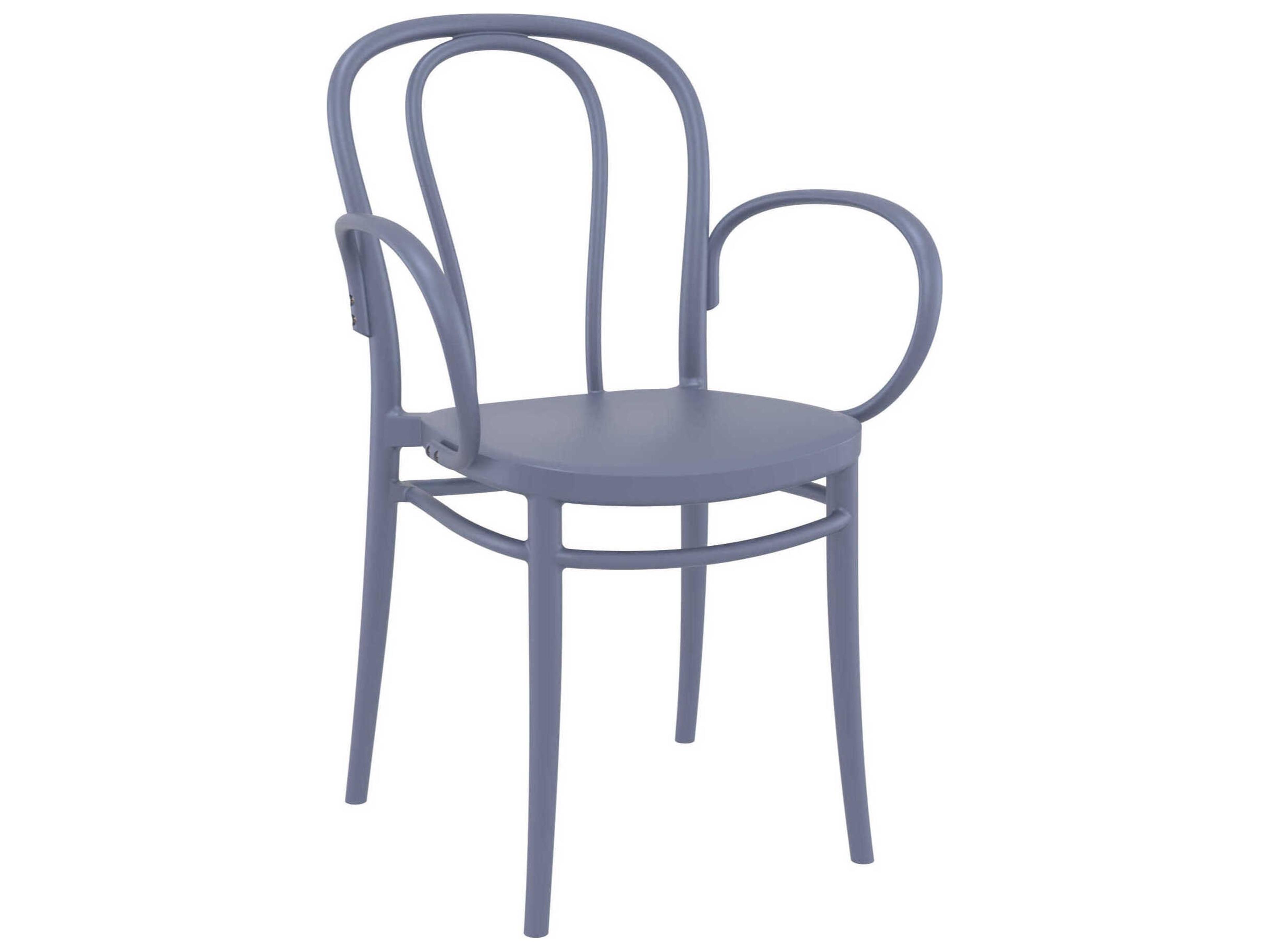 Victor Dark Gray Resin Dining Chair