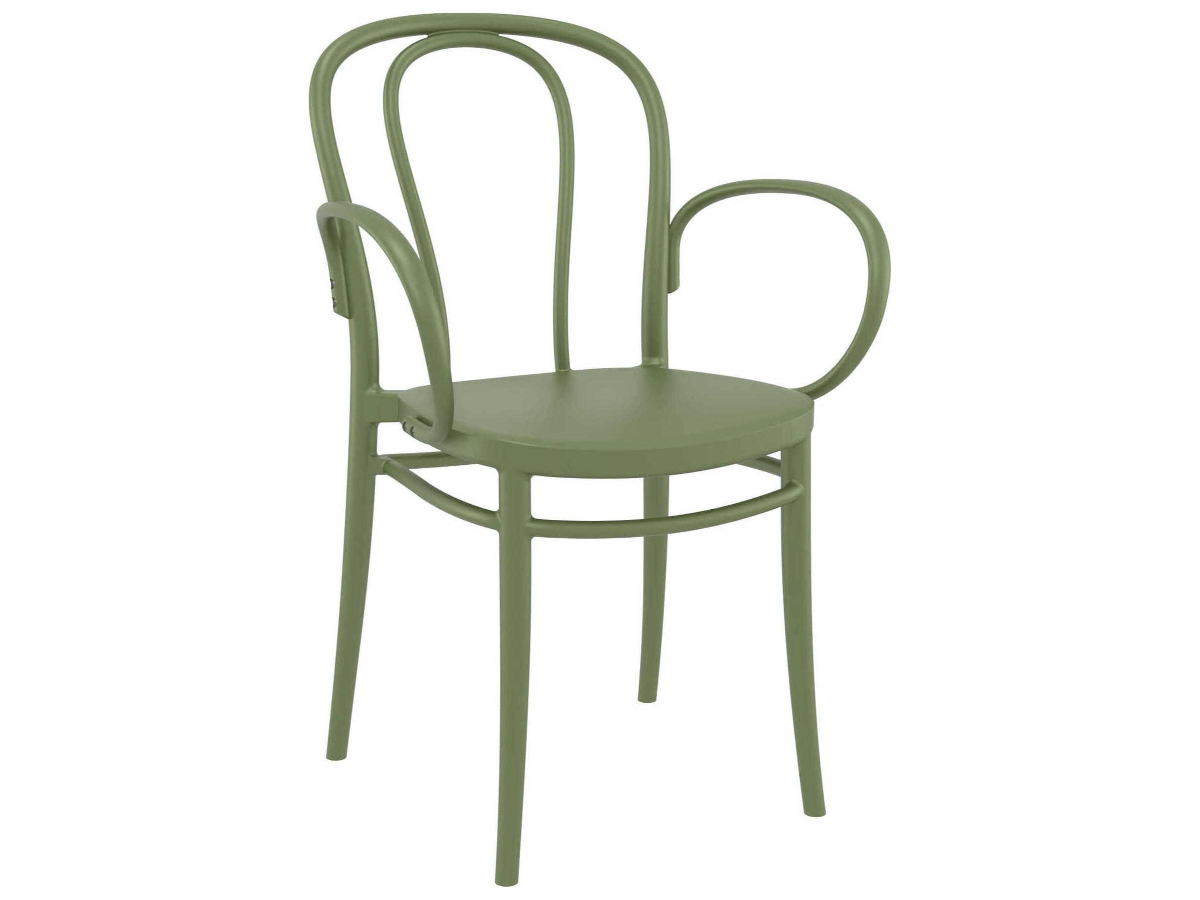 Victor Olive Green Resin Dining Chair