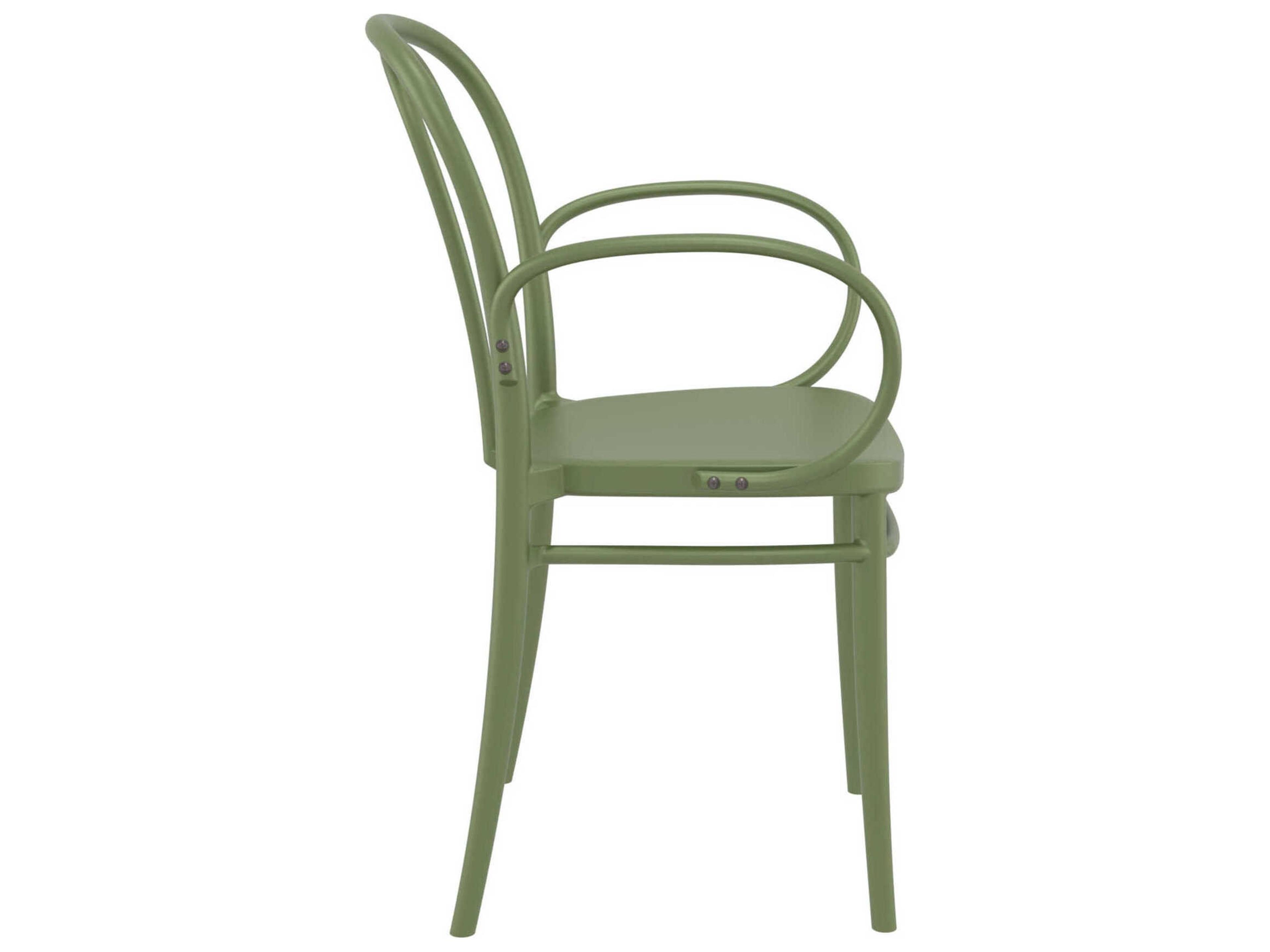 Compamia Victor Olive Green Resin Dining Chair
