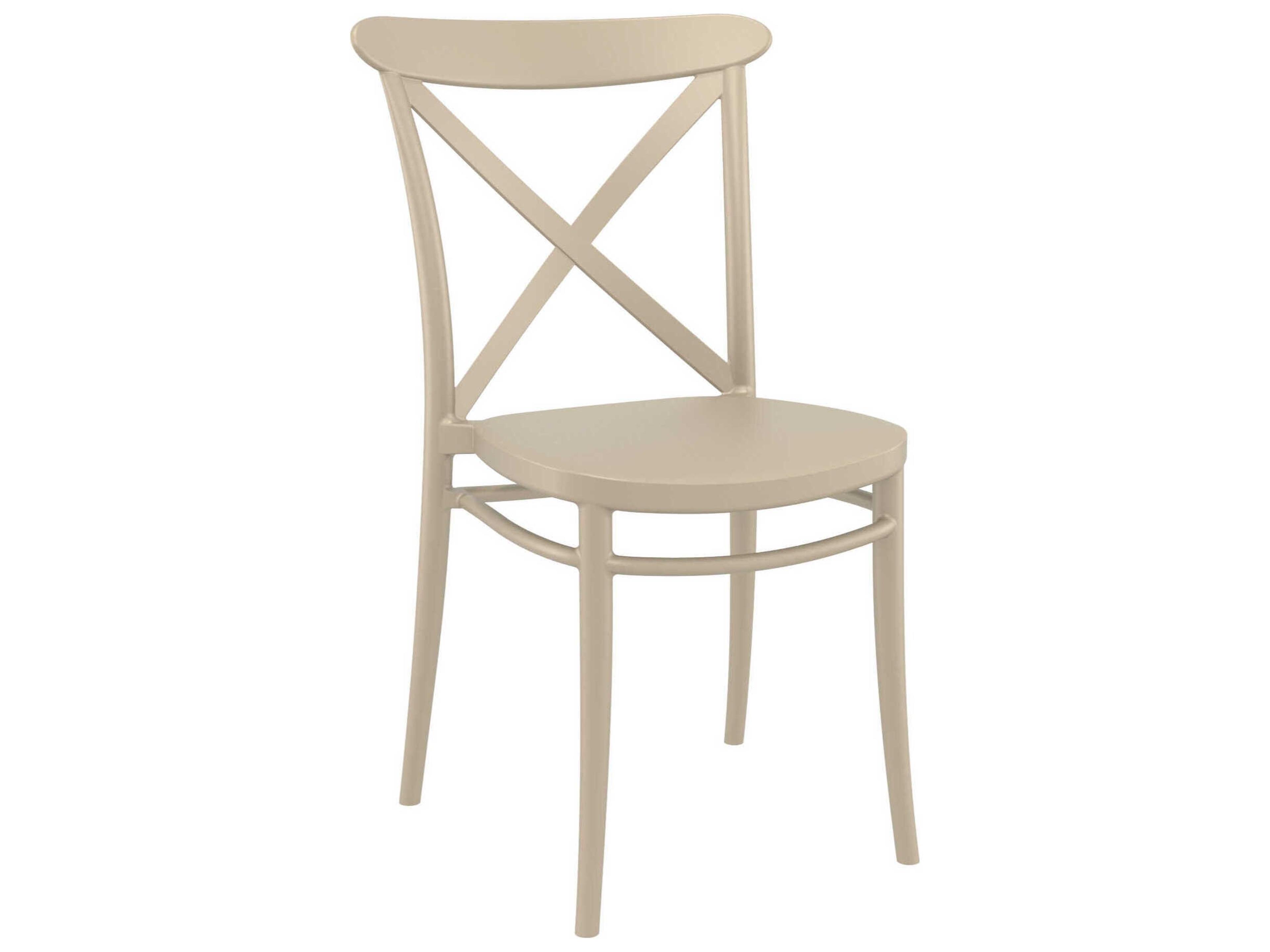 Cross Taupe Resin Dining Chair