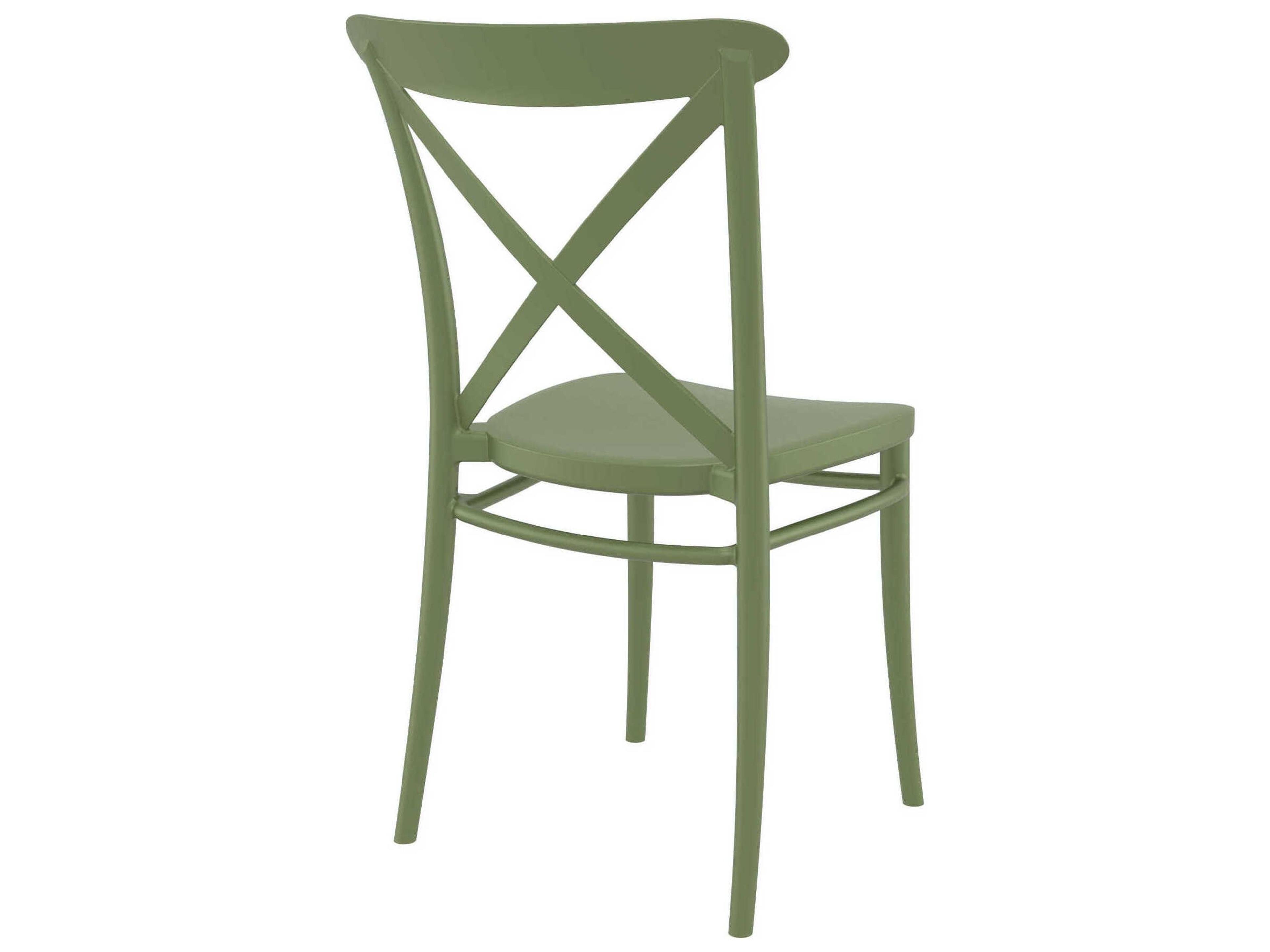 Compamia Cross Olive Green Resin Dining Chair