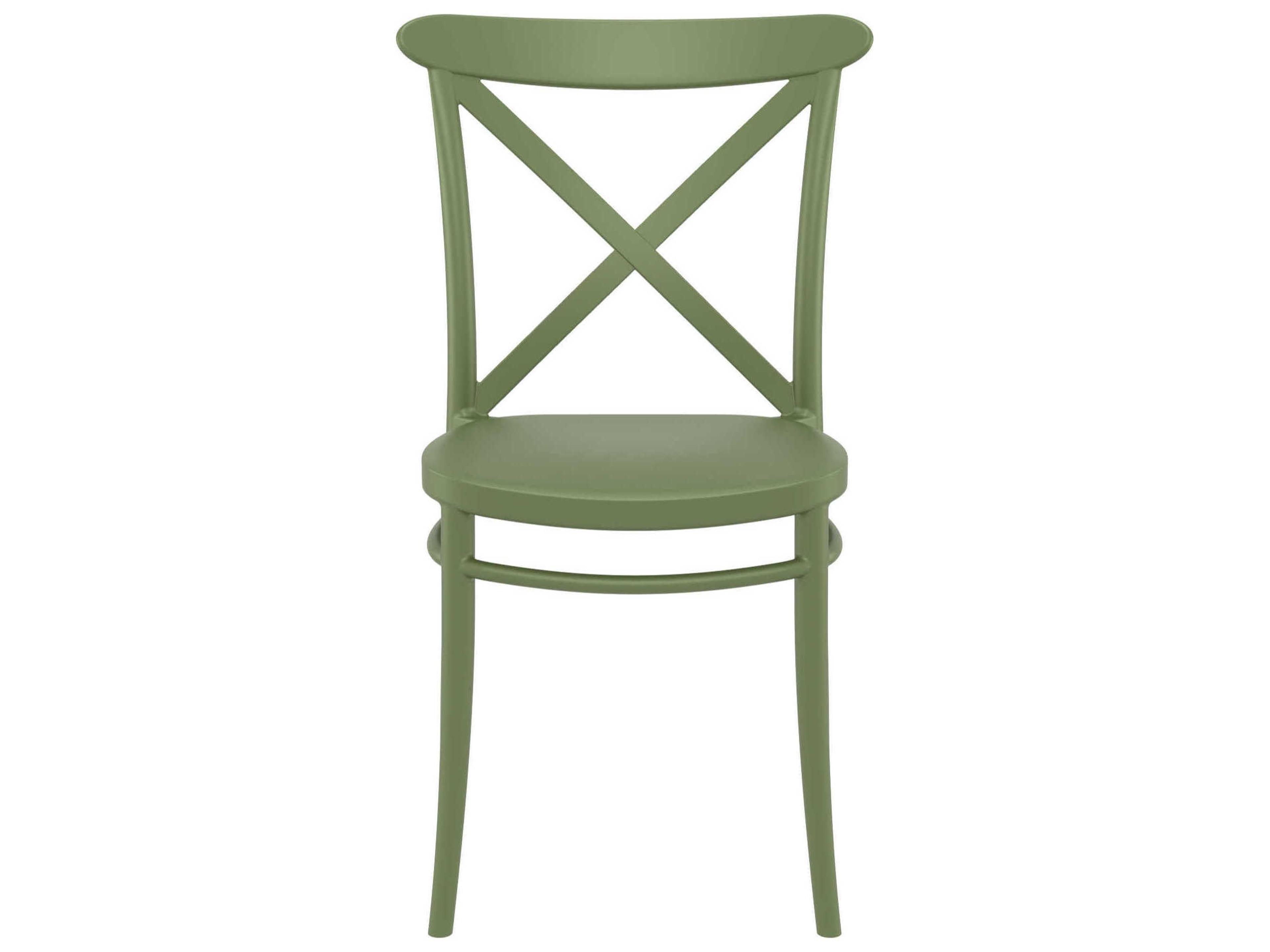 Compamia Cross Olive Green Resin Dining Chair
