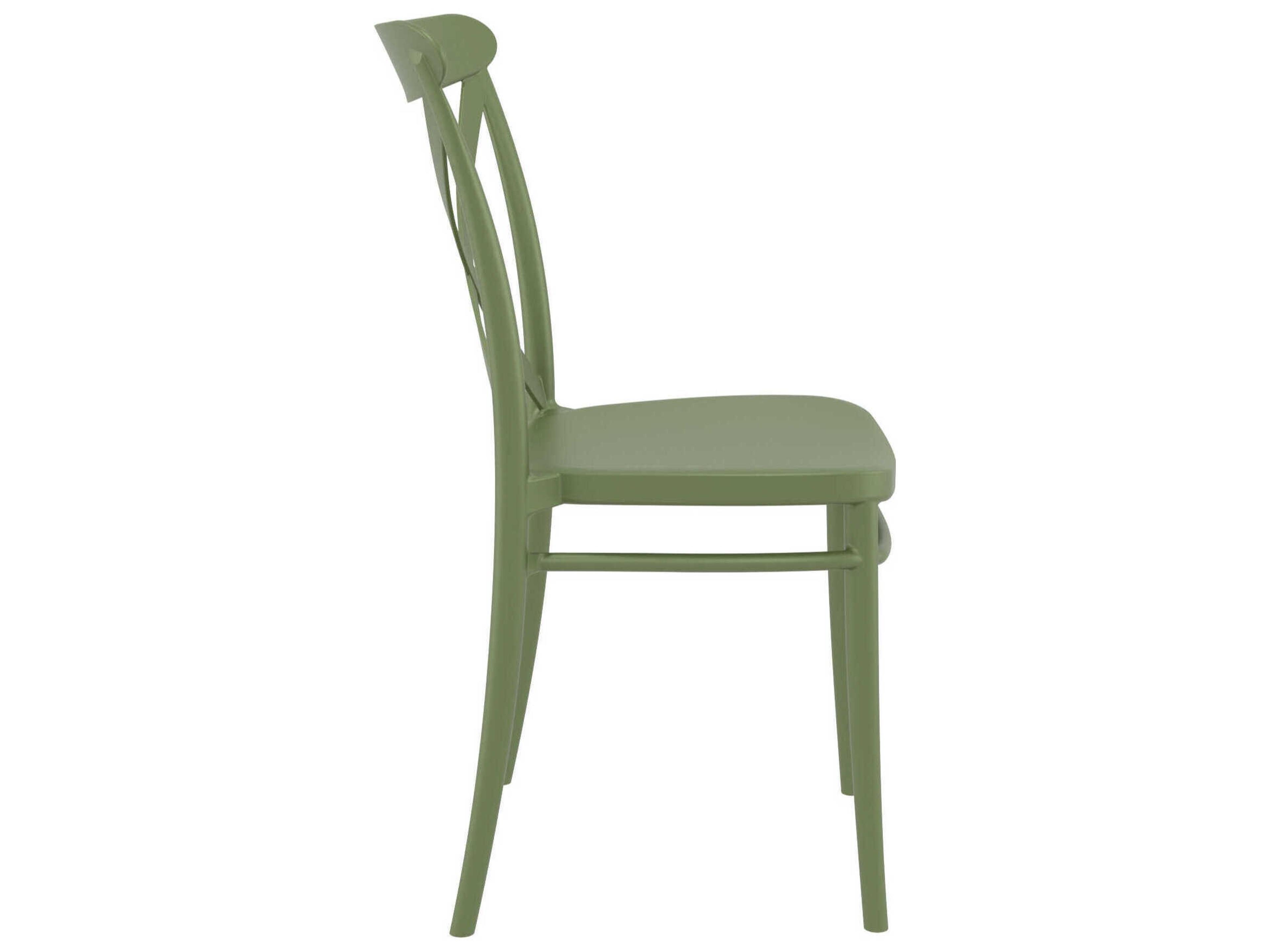 Compamia Cross Olive Green Resin Dining Chair