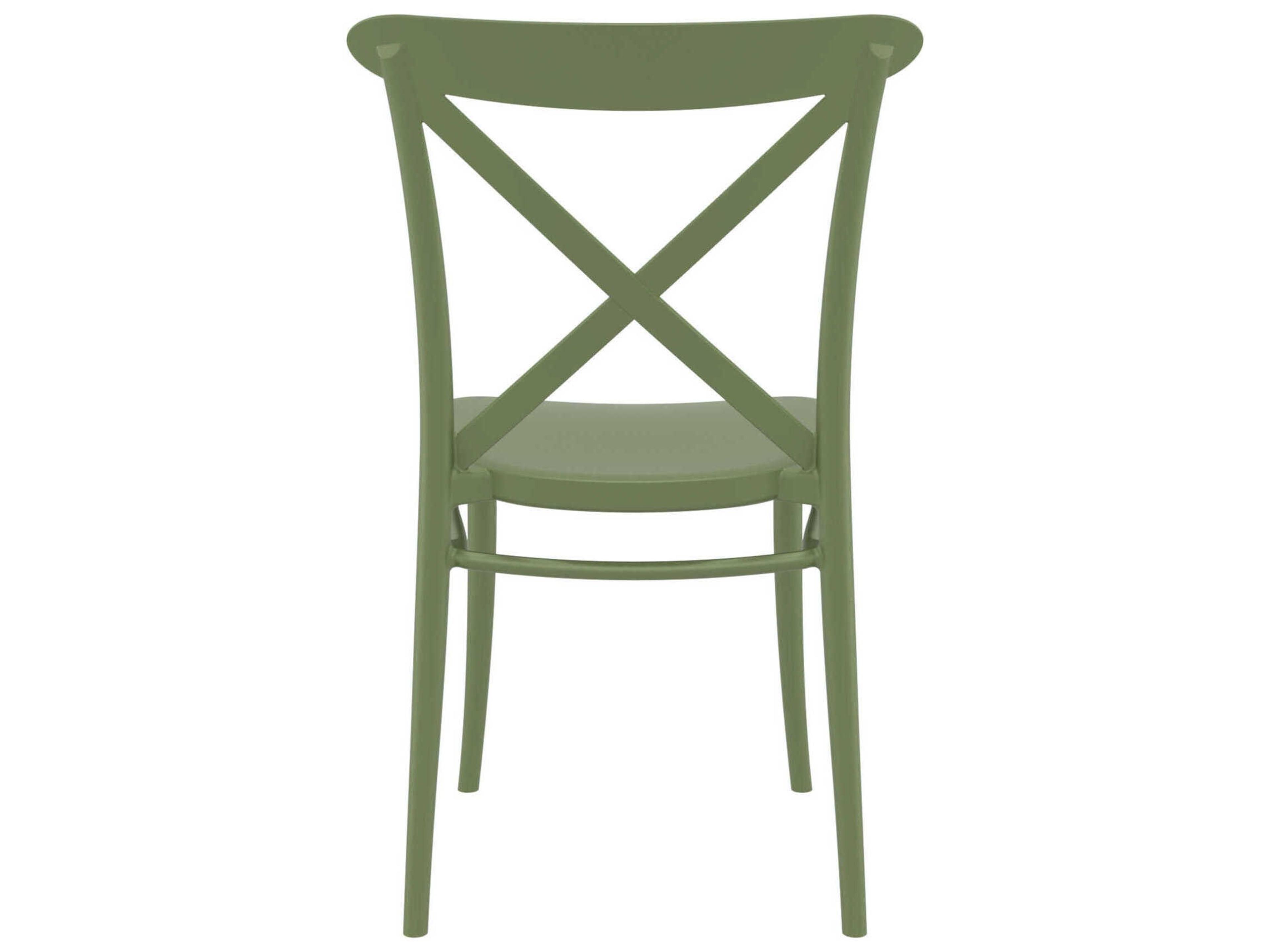 Compamia Cross Olive Green Resin Dining Chair