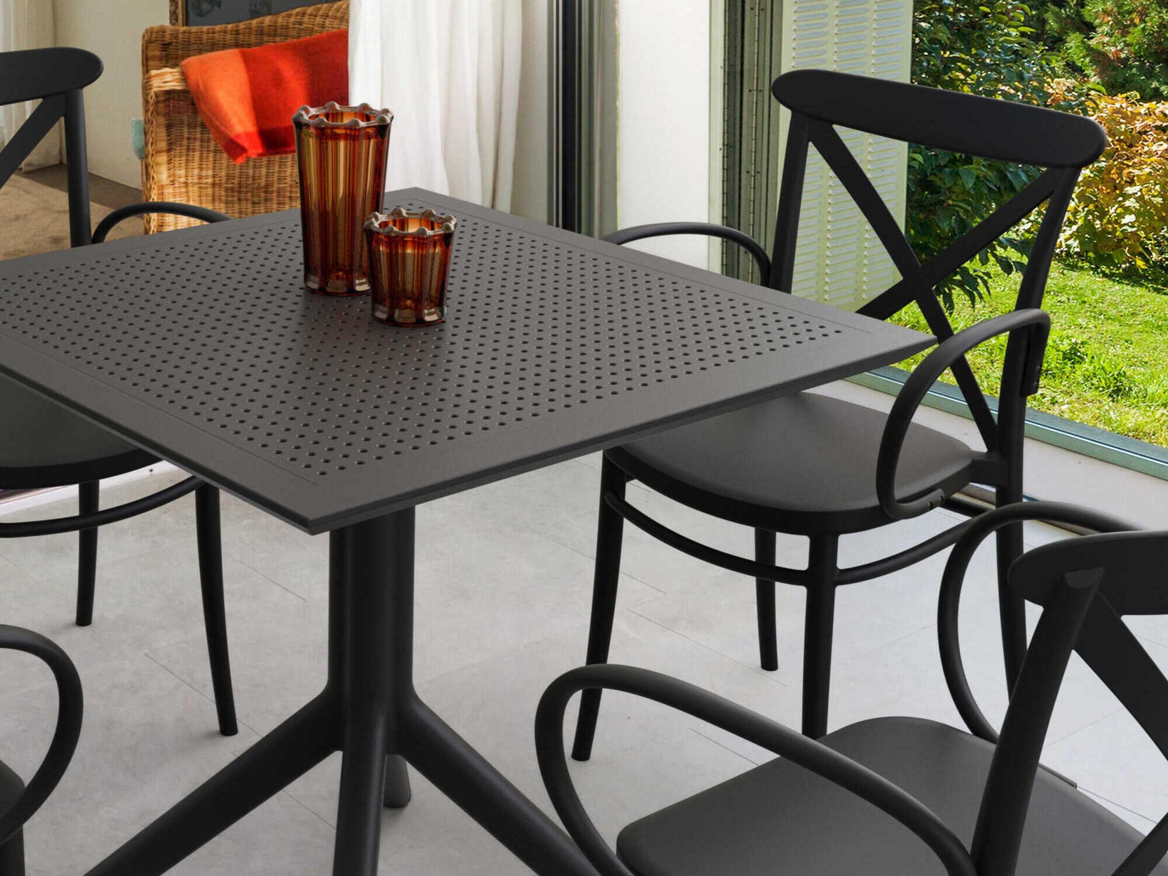 Compamia Cross Black Polypropylene Dining Set