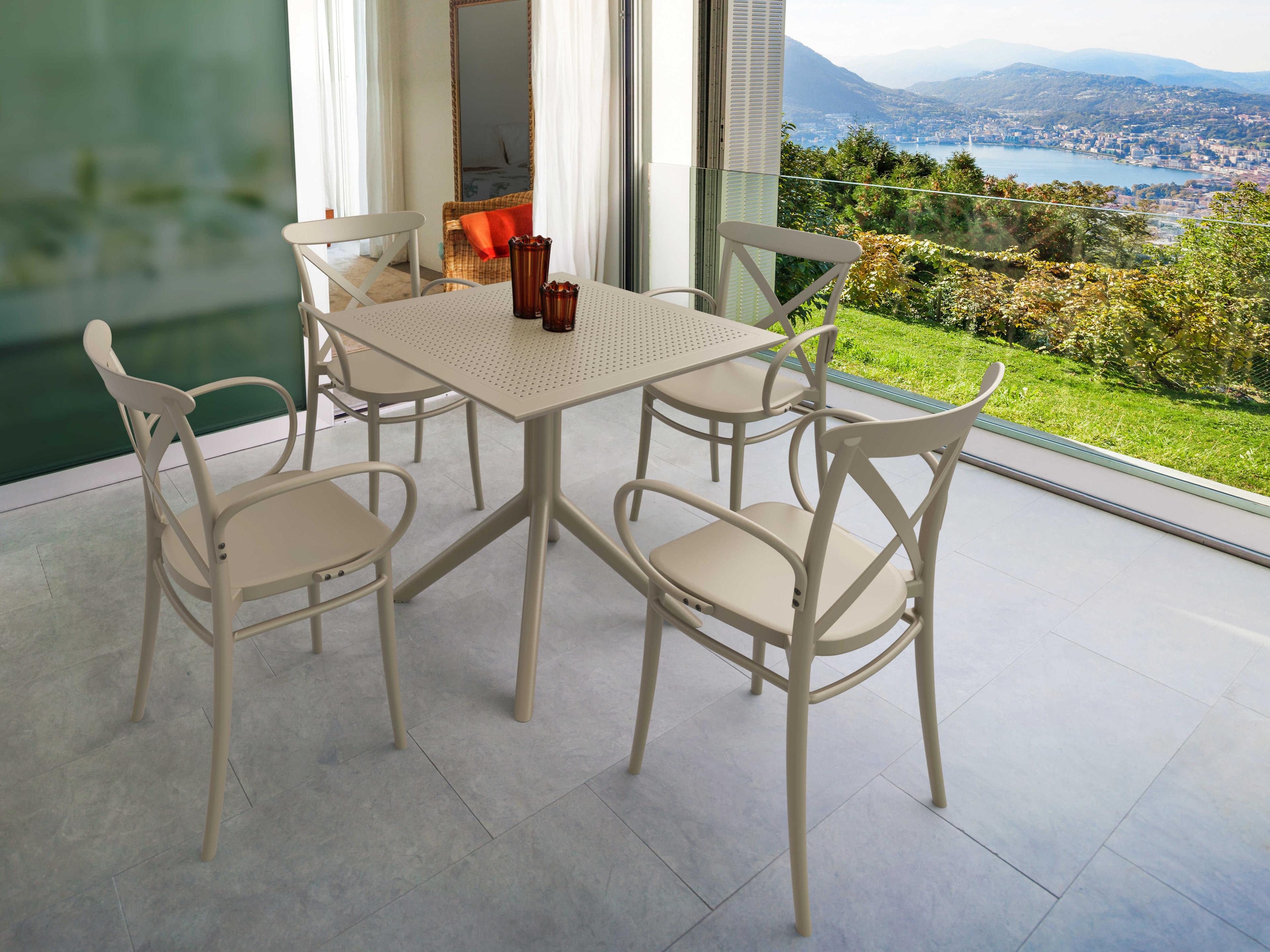 Cross Taupe Polypropylene Dining Set