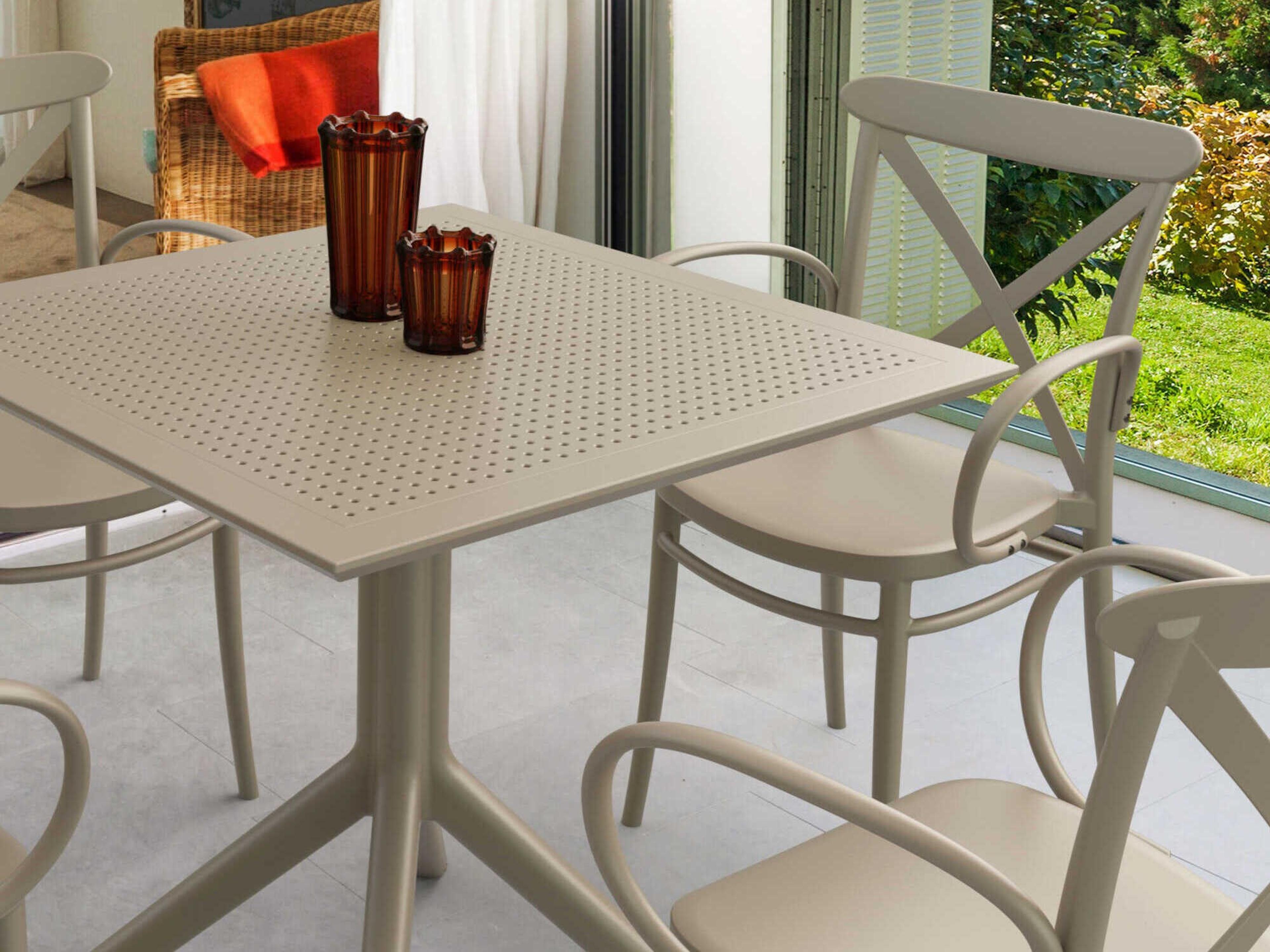 Compamia Cross Taupe Polypropylene Dining Set