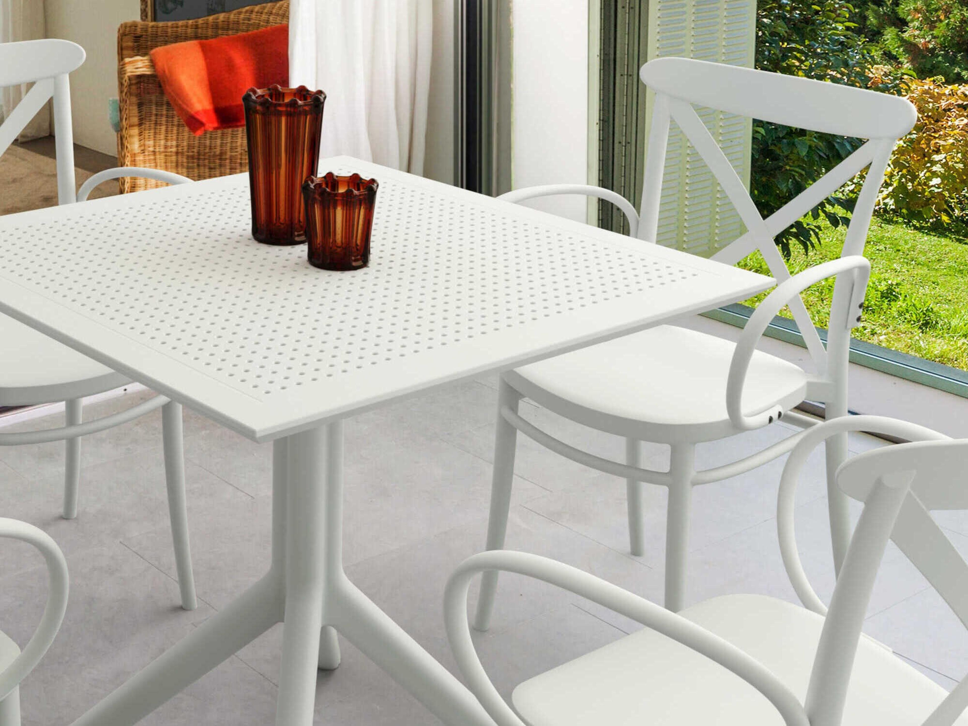 Compamia Cross White Polypropylene Dining Set